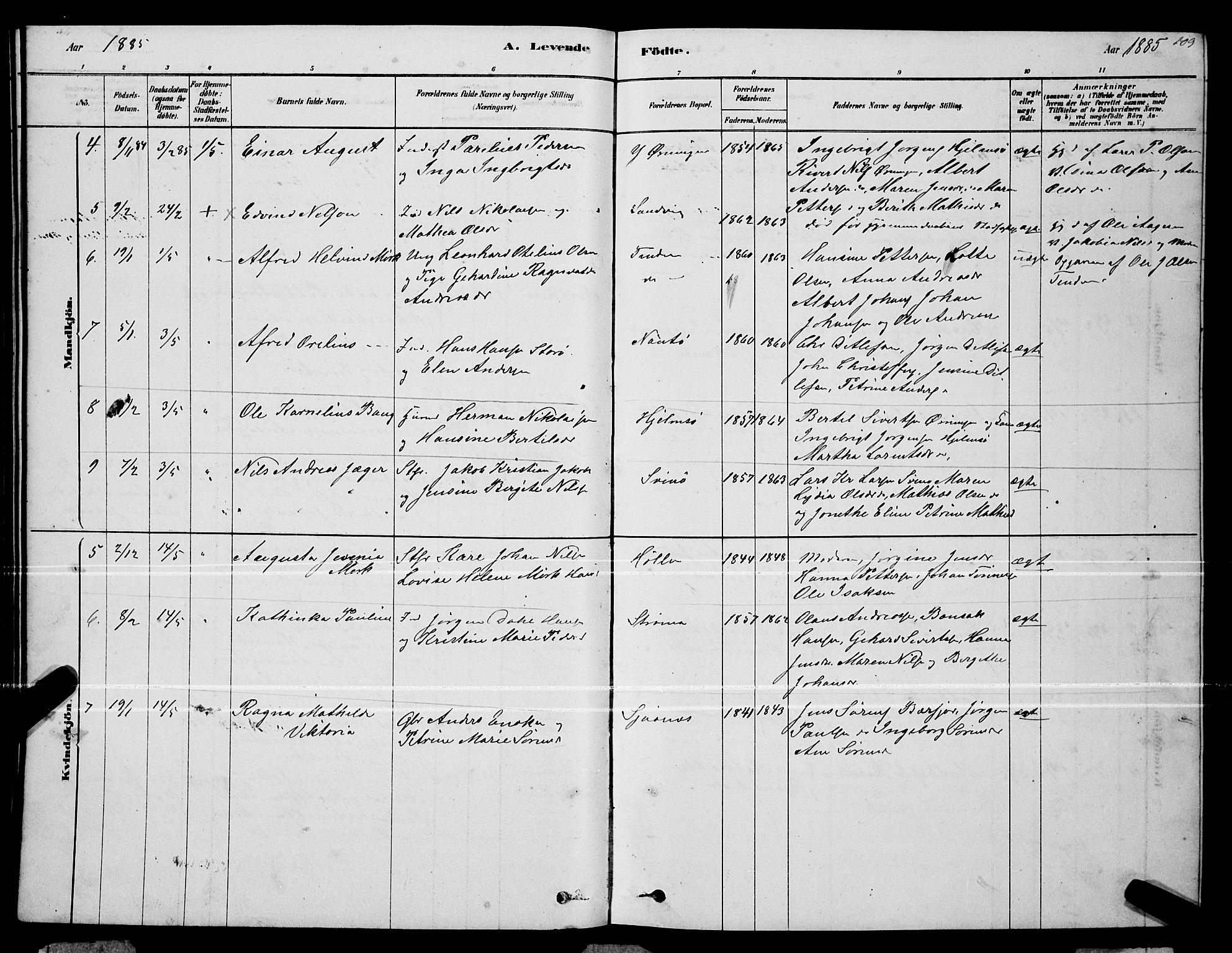 Ministerialprotokoller, klokkerbøker og fødselsregistre - Nordland, AV/SAT-A-1459/834/L0513: Parish register (copy) no. 834C04, 1877-1892, p. 109