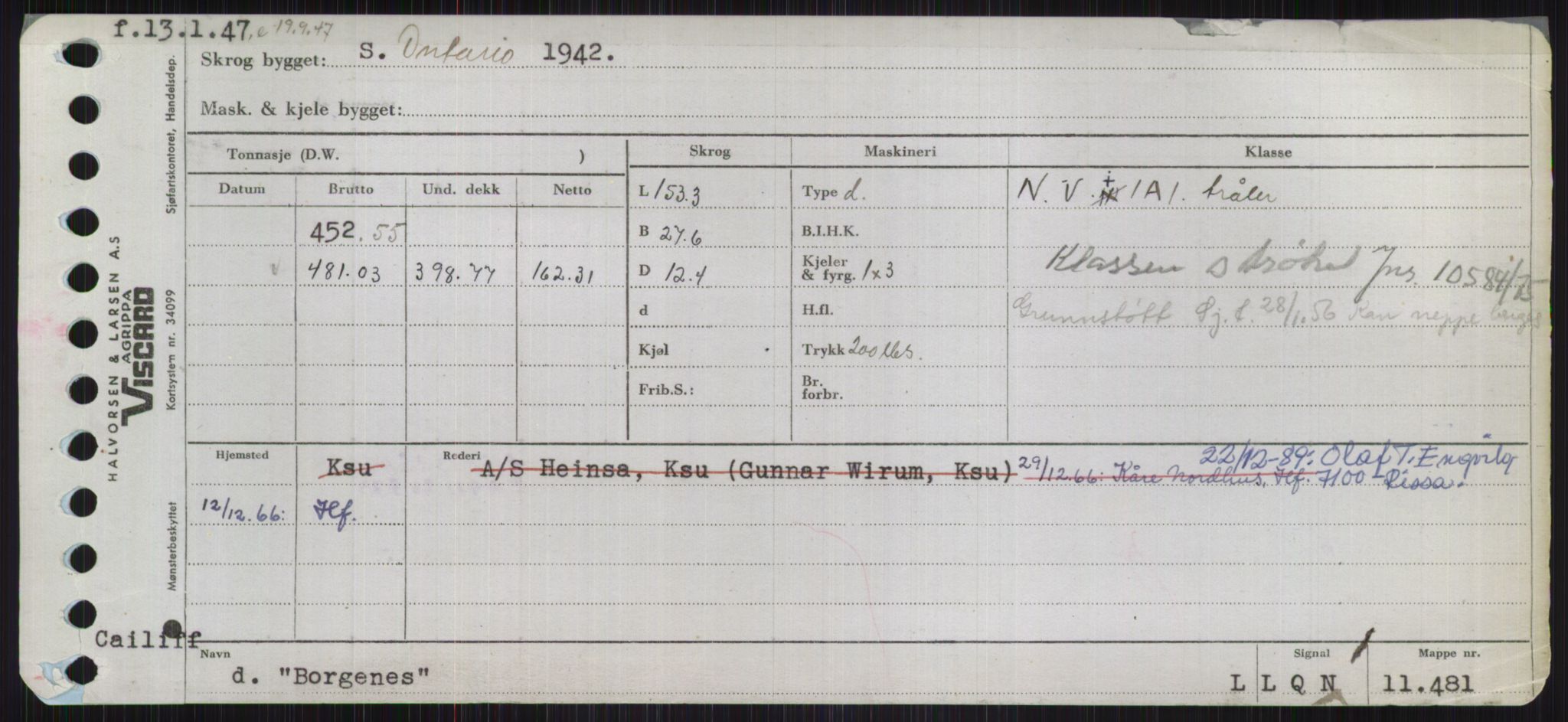 Sjøfartsdirektoratet med forløpere, Skipsmålingen, RA/S-1627/H/Ha/L0001/0002: Fartøy, A-Eig / Fartøy Bjør-Eig, p. 149