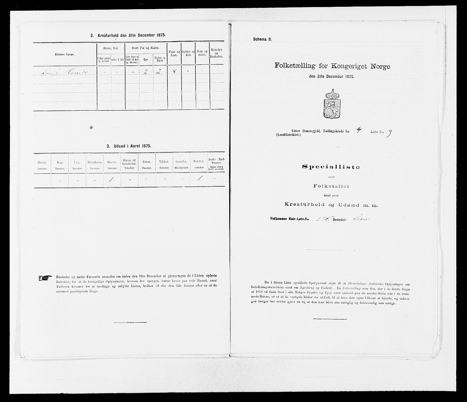 SAB, 1875 census for 1437L Kinn/Kinn og Svanøy, 1875, p. 417