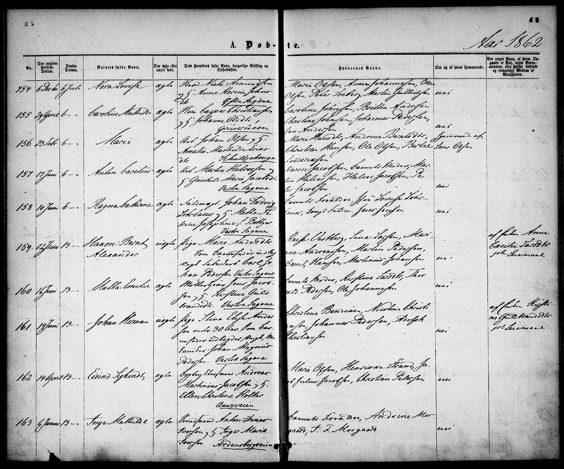 Gamle Aker prestekontor Kirkebøker, AV/SAO-A-10617a/F/L0001: Parish register (official) no. 1, 1861-1865, p. 43