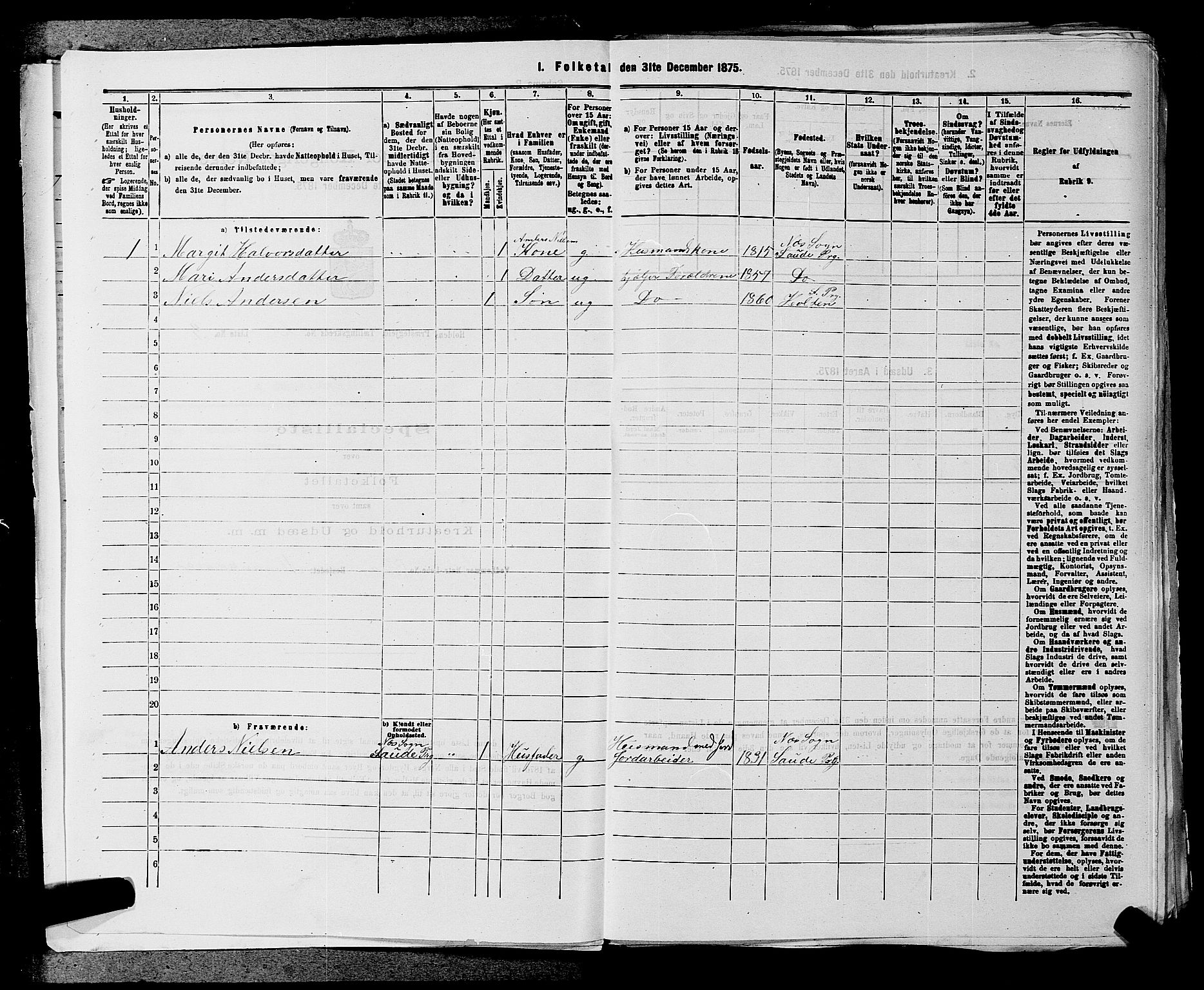 SAKO, 1875 census for 0819P Holla, 1875, p. 138