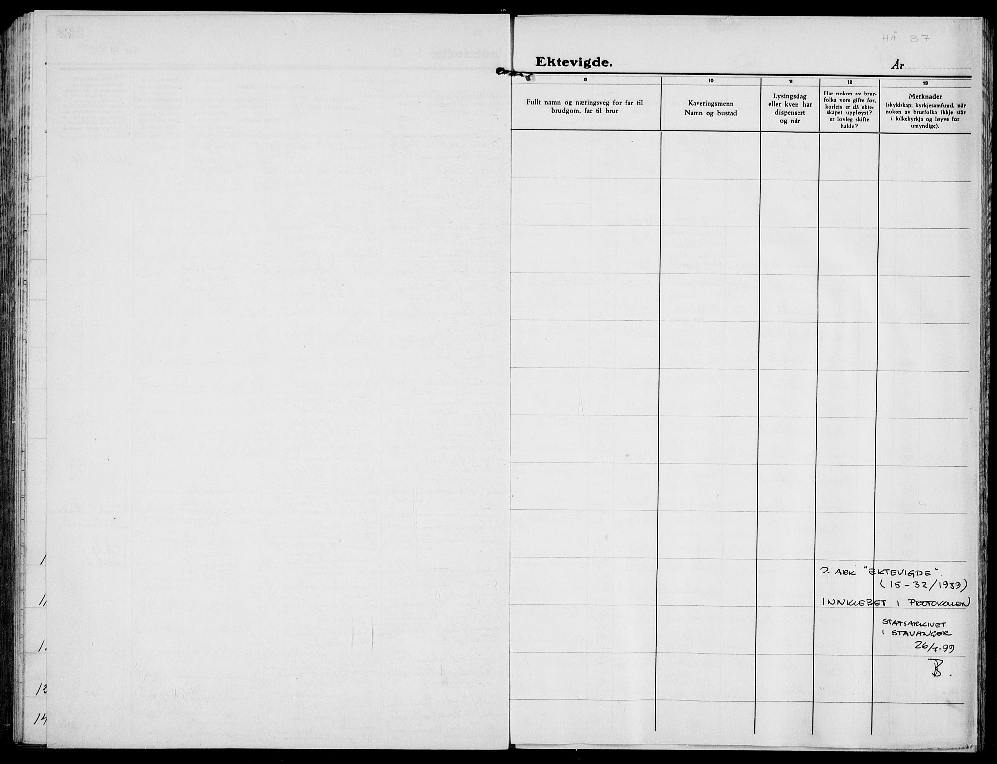 Hå sokneprestkontor, SAST/A-101801/001/30BB/L0007: Parish register (copy) no. B 7, 1912-1939