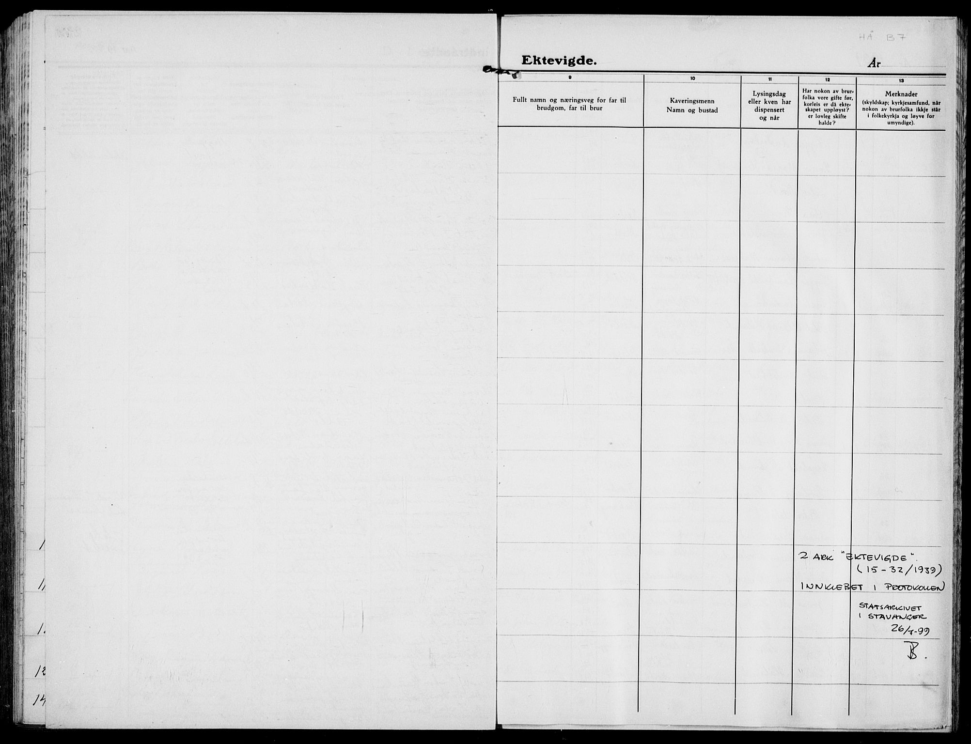 Hå sokneprestkontor, AV/SAST-A-101801/001/30BB/L0007: Parish register (copy) no. B 7, 1912-1939