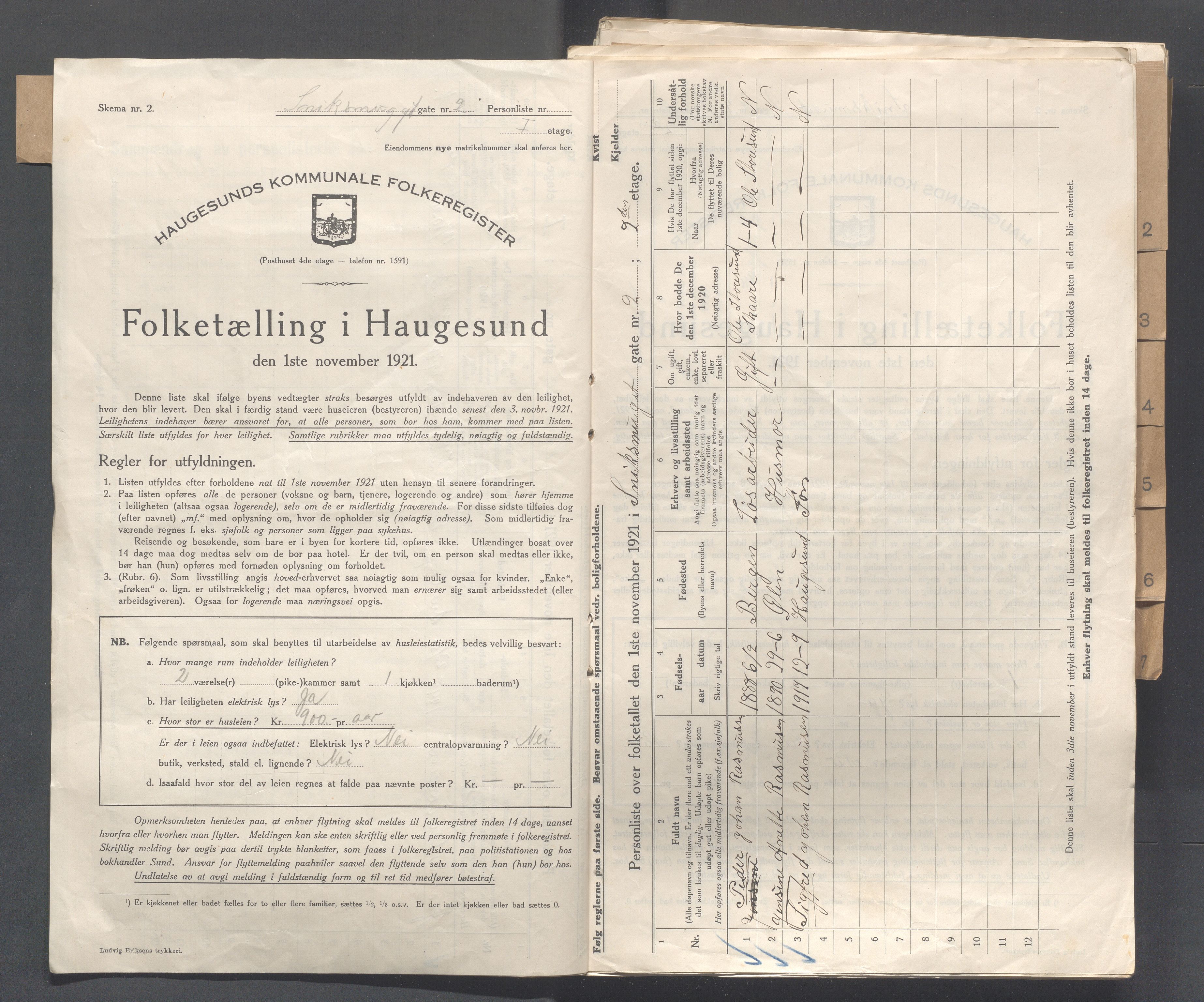 IKAR, Local census 1.11.1921 for Haugesund, 1921, p. 4274