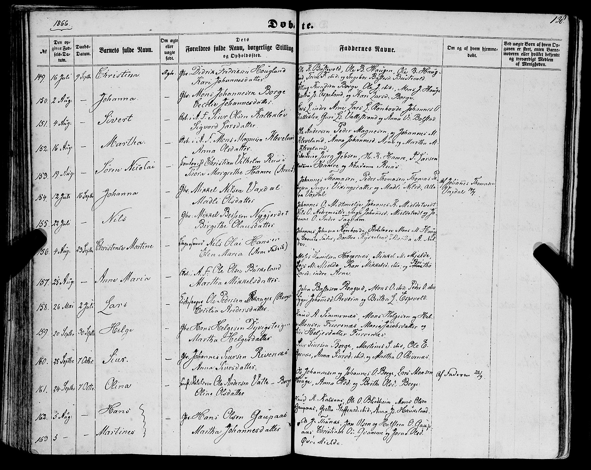 Haus sokneprestembete, SAB/A-75601/H/Haa: Parish register (official) no. A 17, 1858-1870, p. 138