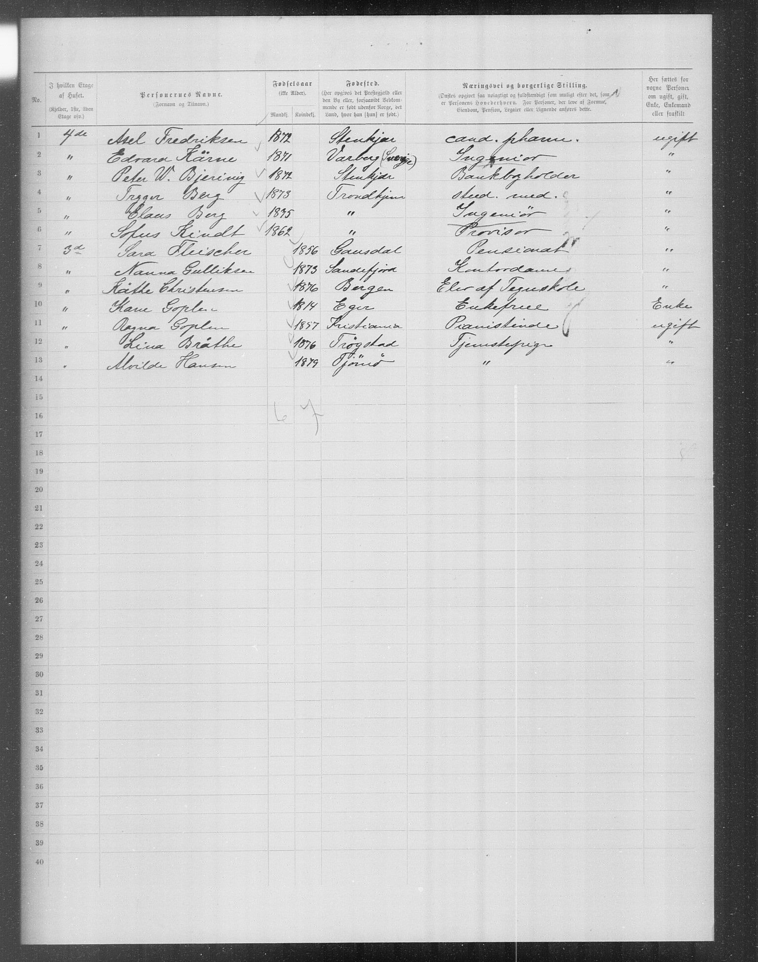 OBA, Municipal Census 1899 for Kristiania, 1899, p. 13652