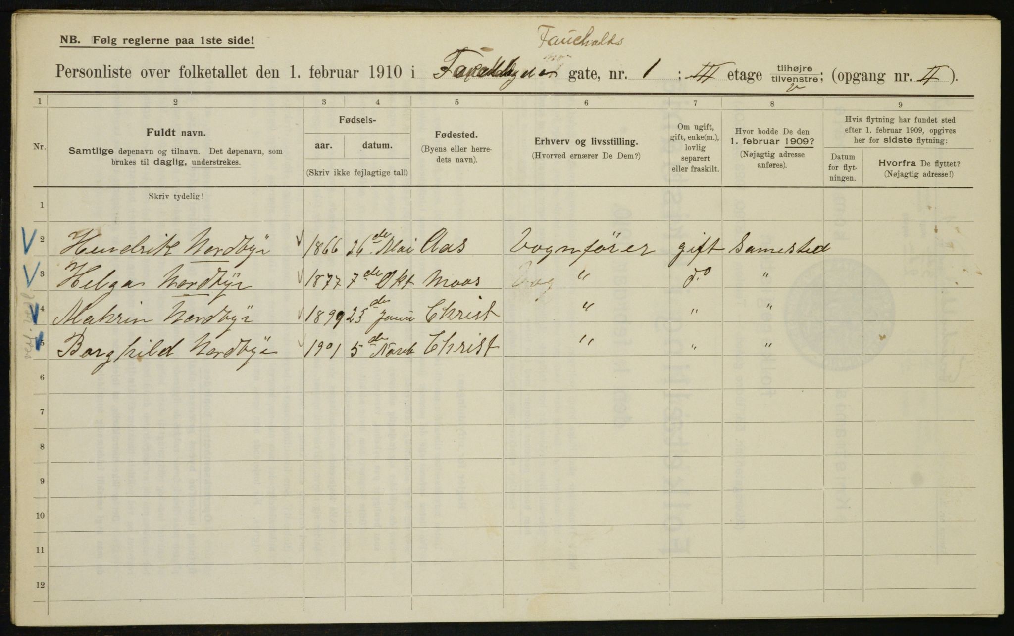 OBA, Municipal Census 1910 for Kristiania, 1910, p. 22236