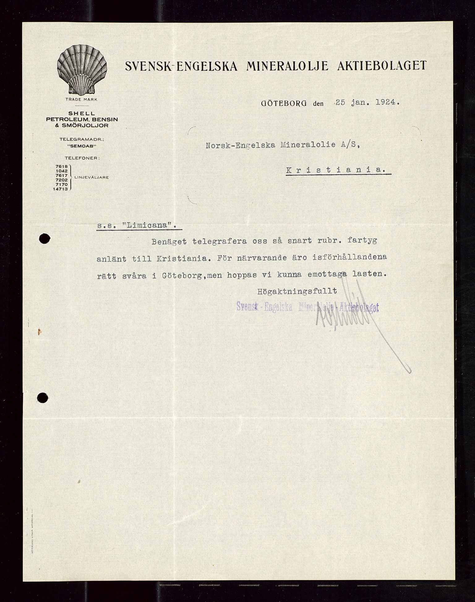 Pa 1521 - A/S Norske Shell, SAST/A-101915/E/Ea/Eaa/L0013: Sjefskorrespondanse, 1924, p. 140