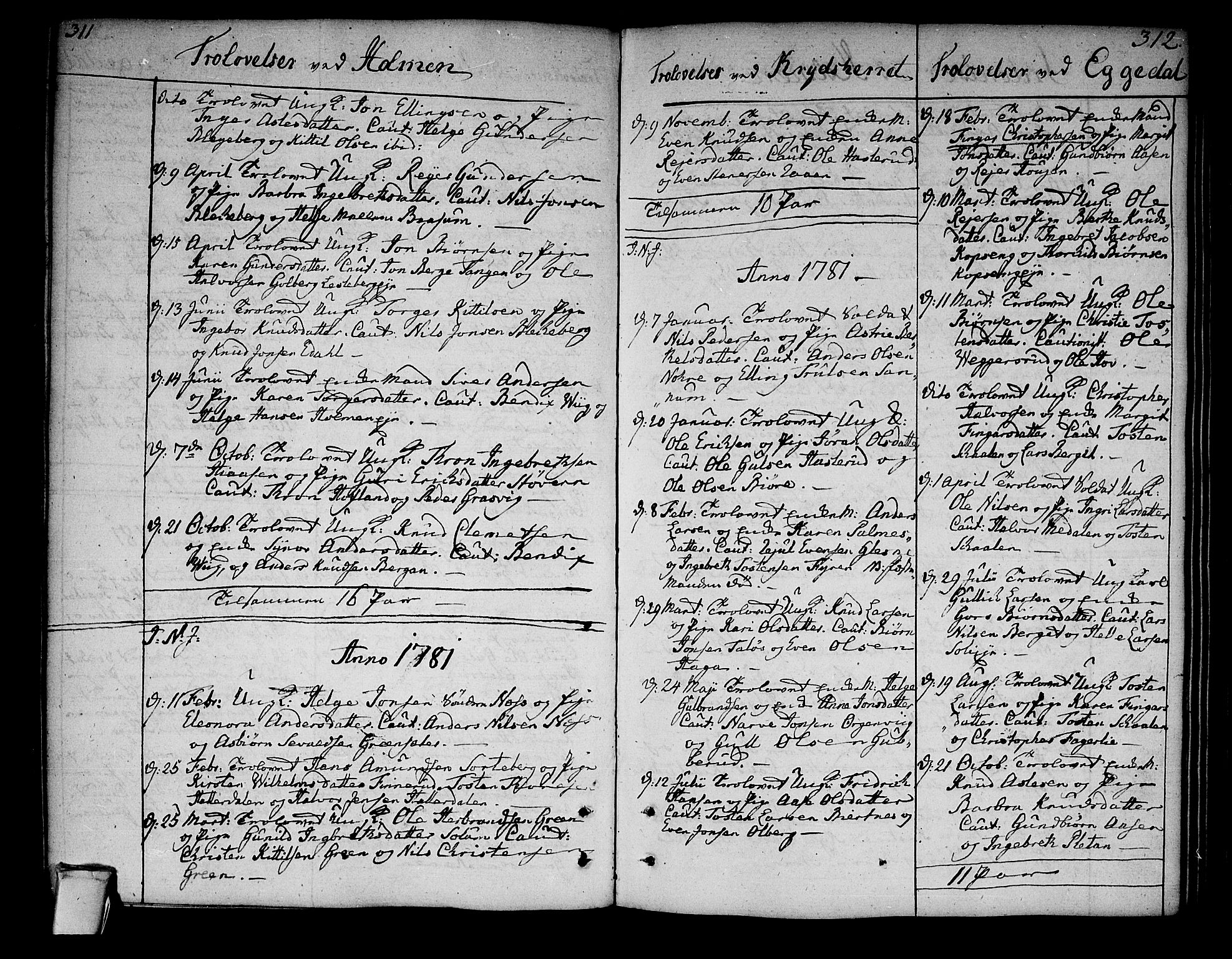 Sigdal kirkebøker, AV/SAKO-A-245/F/Fa/L0002: Parish register (official) no. I 2, 1778-1792, p. 311-312