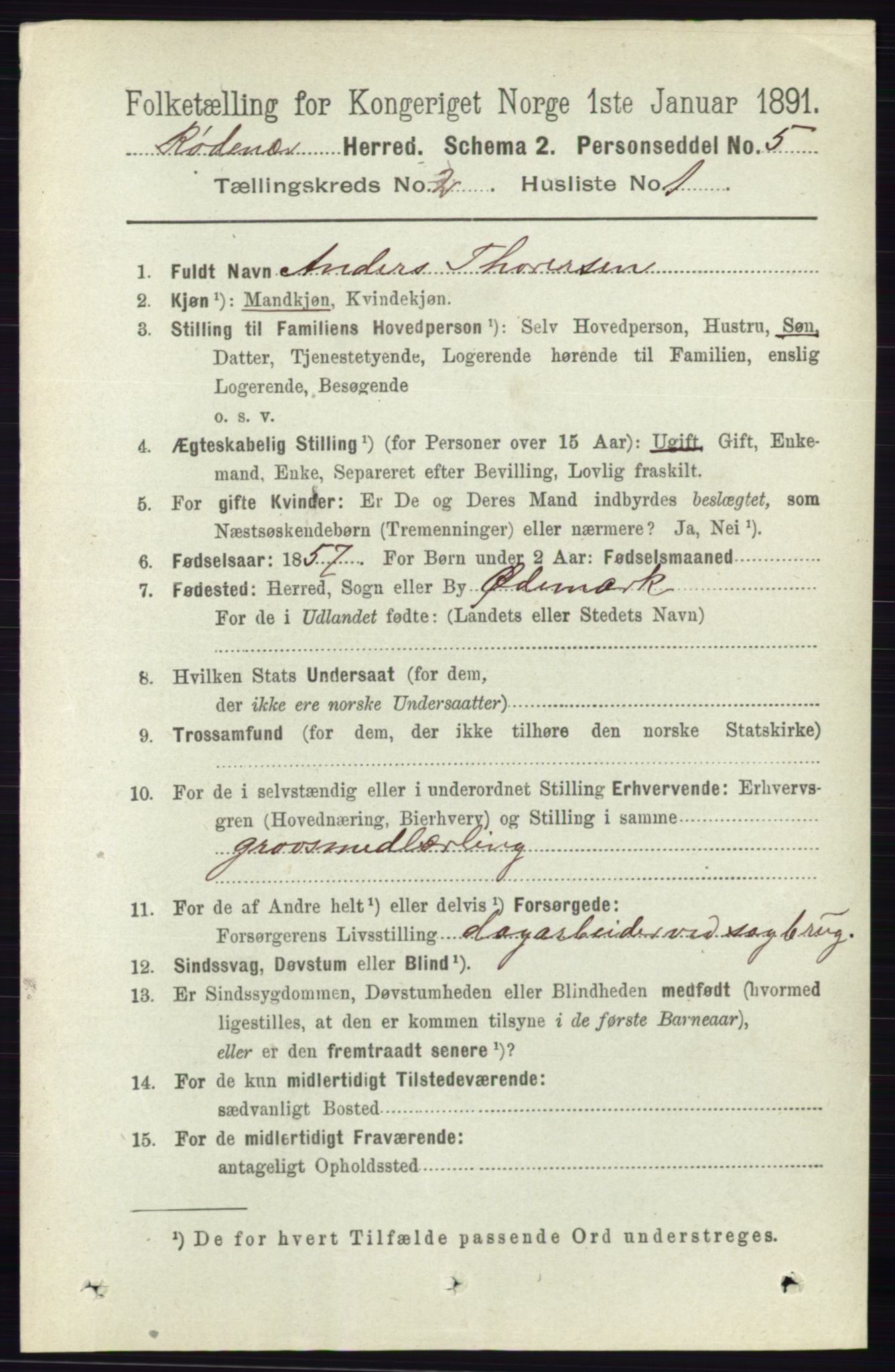 RA, 1891 census for 0120 Rødenes, 1891, p. 731