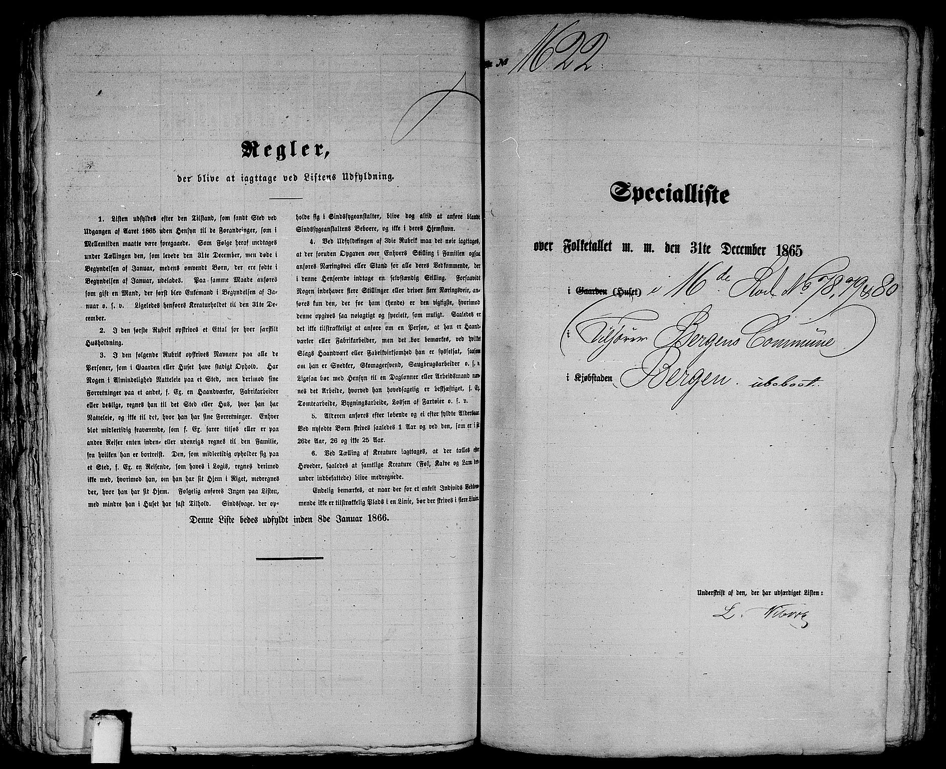 RA, 1865 census for Bergen, 1865, p. 3312