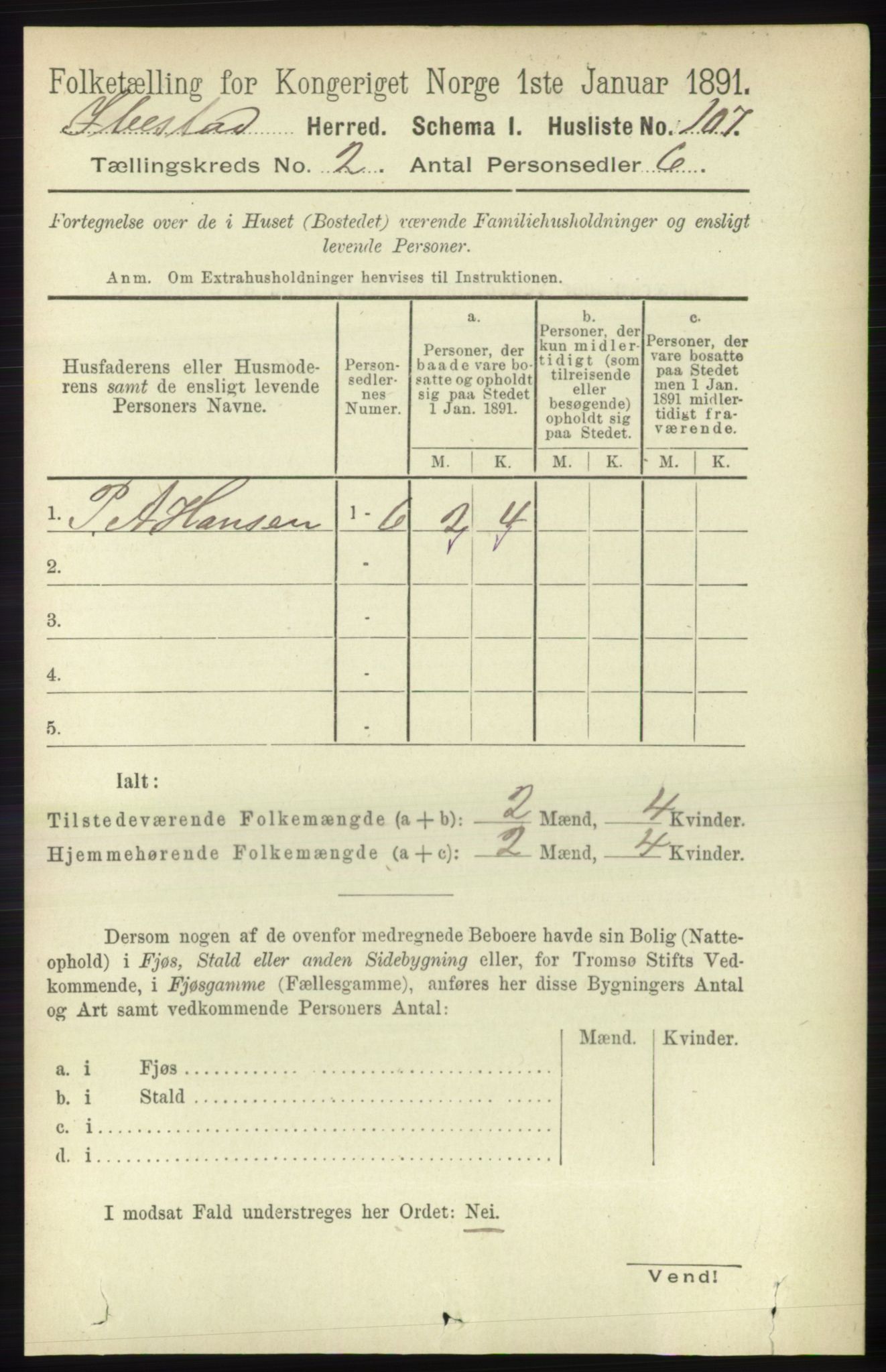 RA, 1891 census for 1917 Ibestad, 1891, p. 813