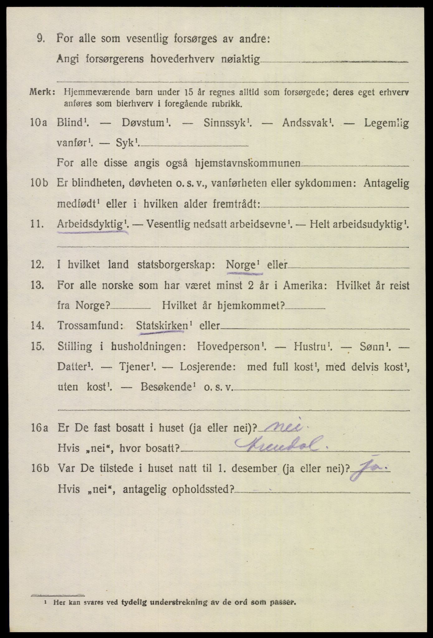 SAK, 1920 census for Øyestad, 1920, p. 6481