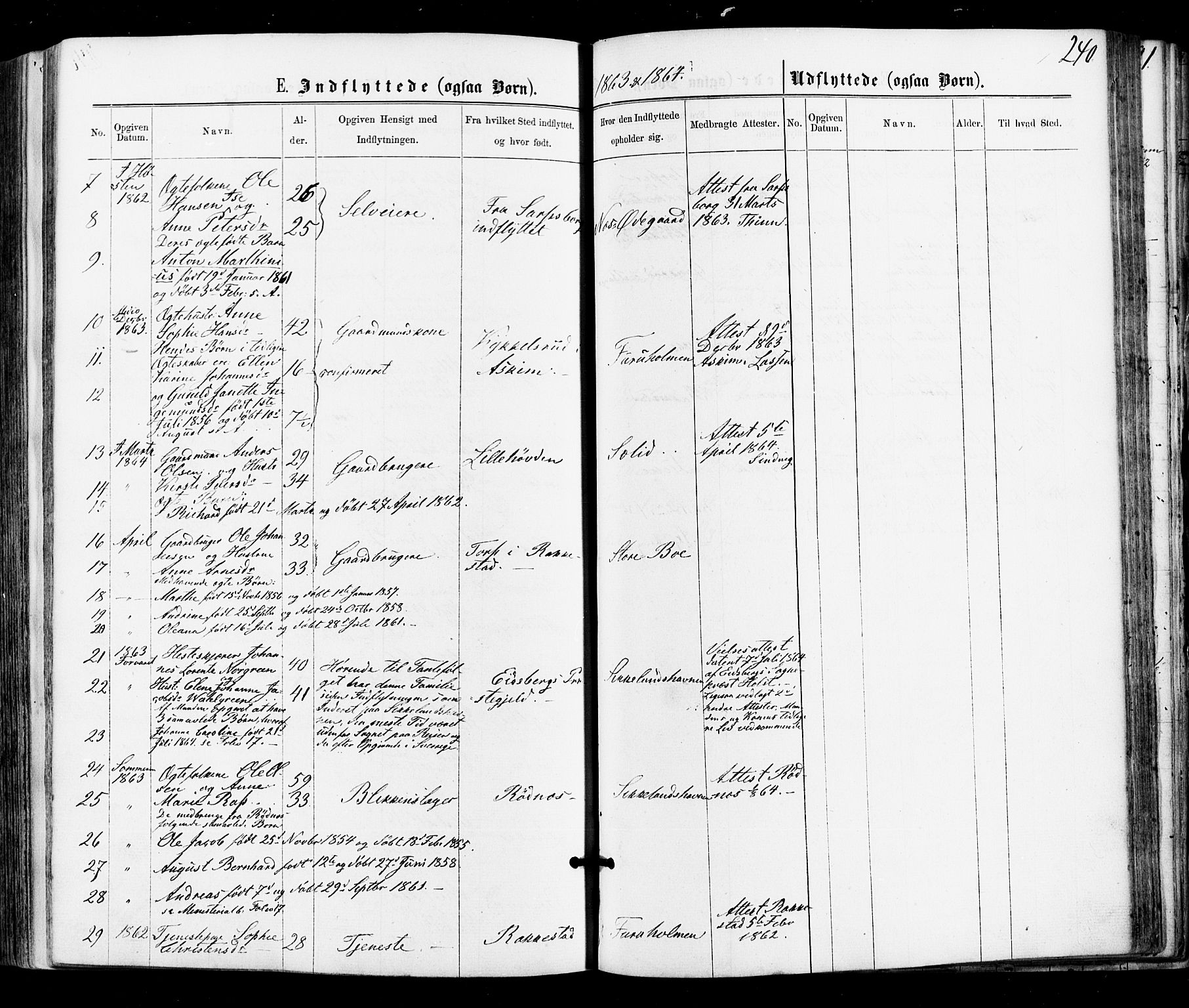 Varteig prestekontor Kirkebøker, SAO/A-10447a/F/Fa/L0001: Parish register (official) no. 1, 1861-1877, p. 240