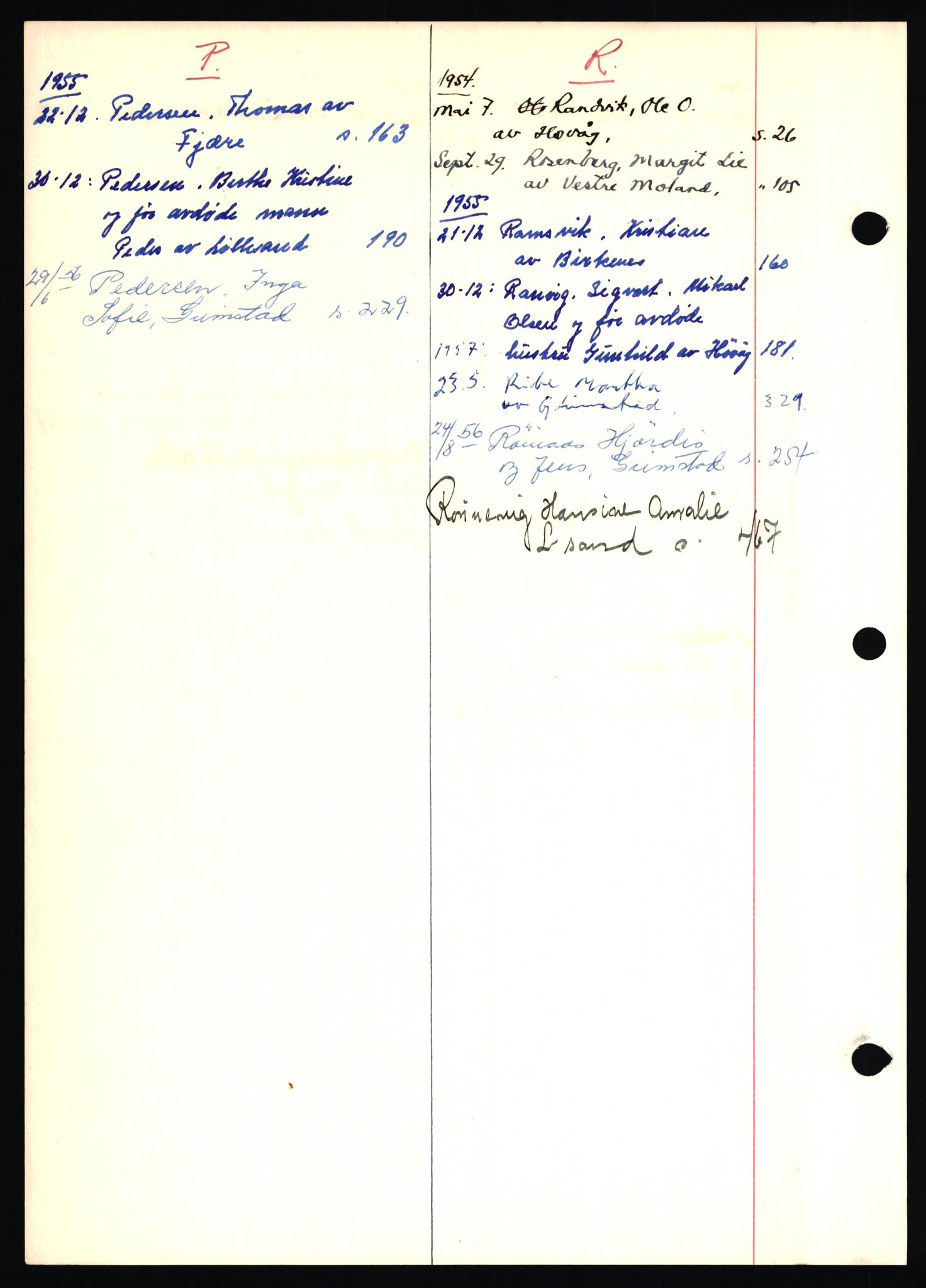 Sand sorenskriveri - 2, AV/SAK-1221-0110/J/Jd/Jdc/L0594: Skifteutlodningsprotokoll m/ register, 1954-1959