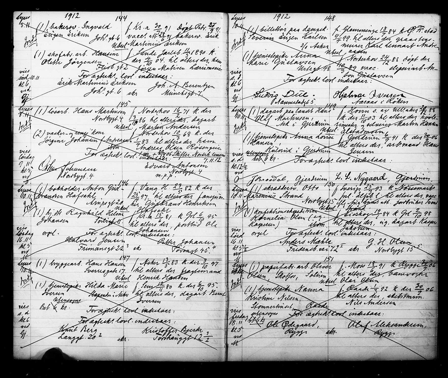 Grønland prestekontor Kirkebøker, AV/SAO-A-10848/H/Ha/L0001: Banns register no. 1, 1912-1918