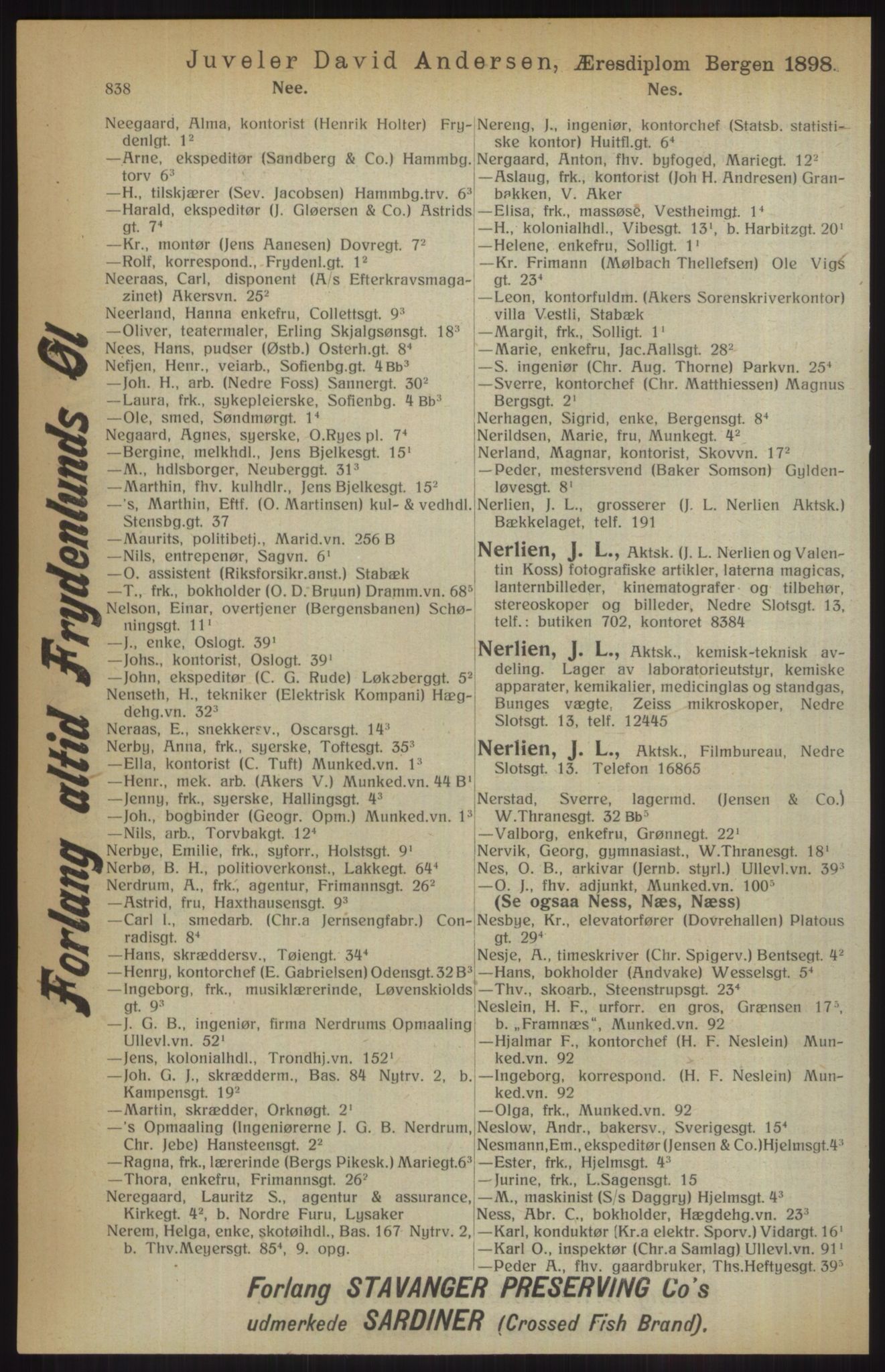 Kristiania/Oslo adressebok, PUBL/-, 1914, p. 838