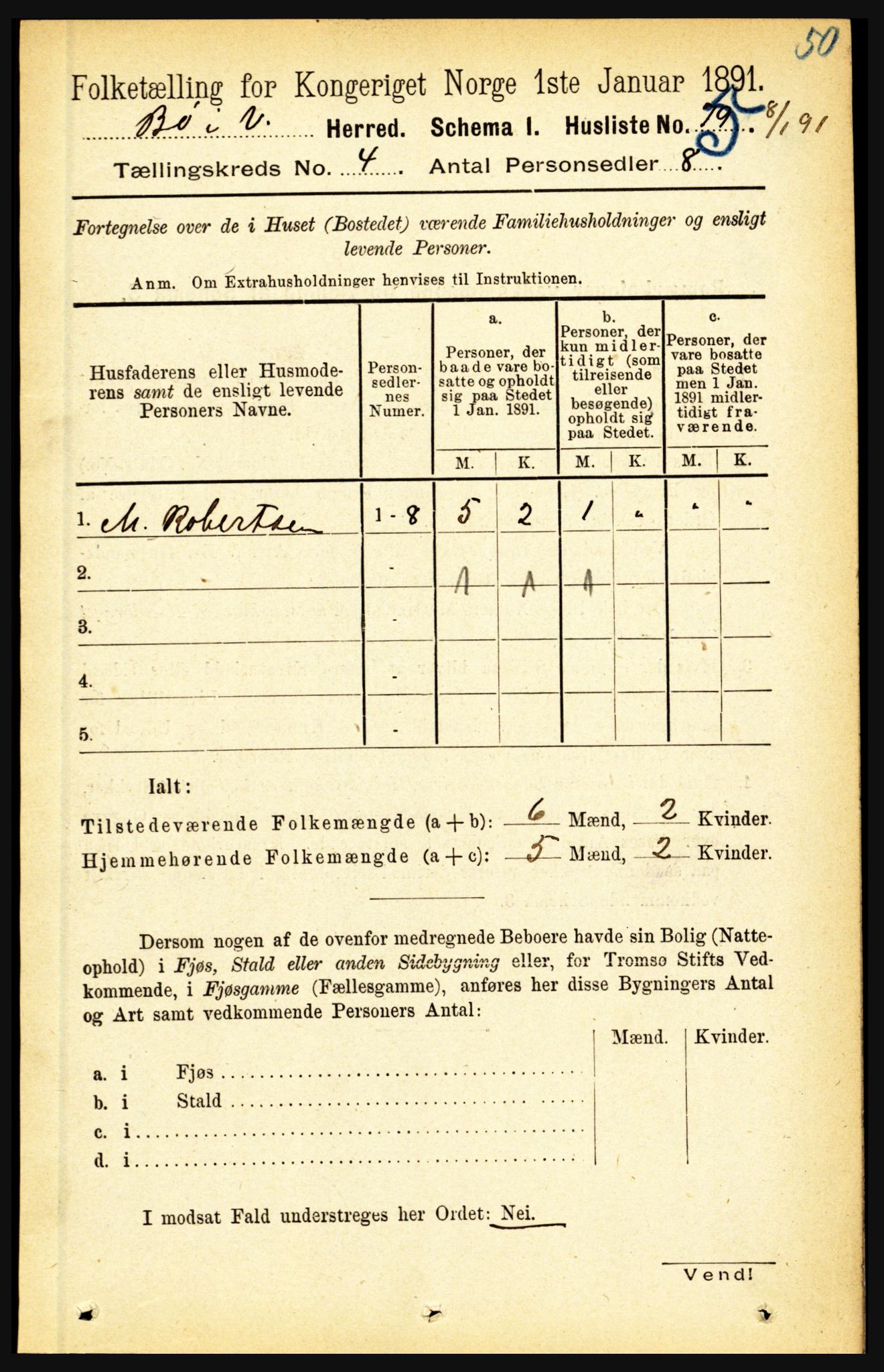 RA, 1891 census for 1867 Bø, 1891, p. 1322