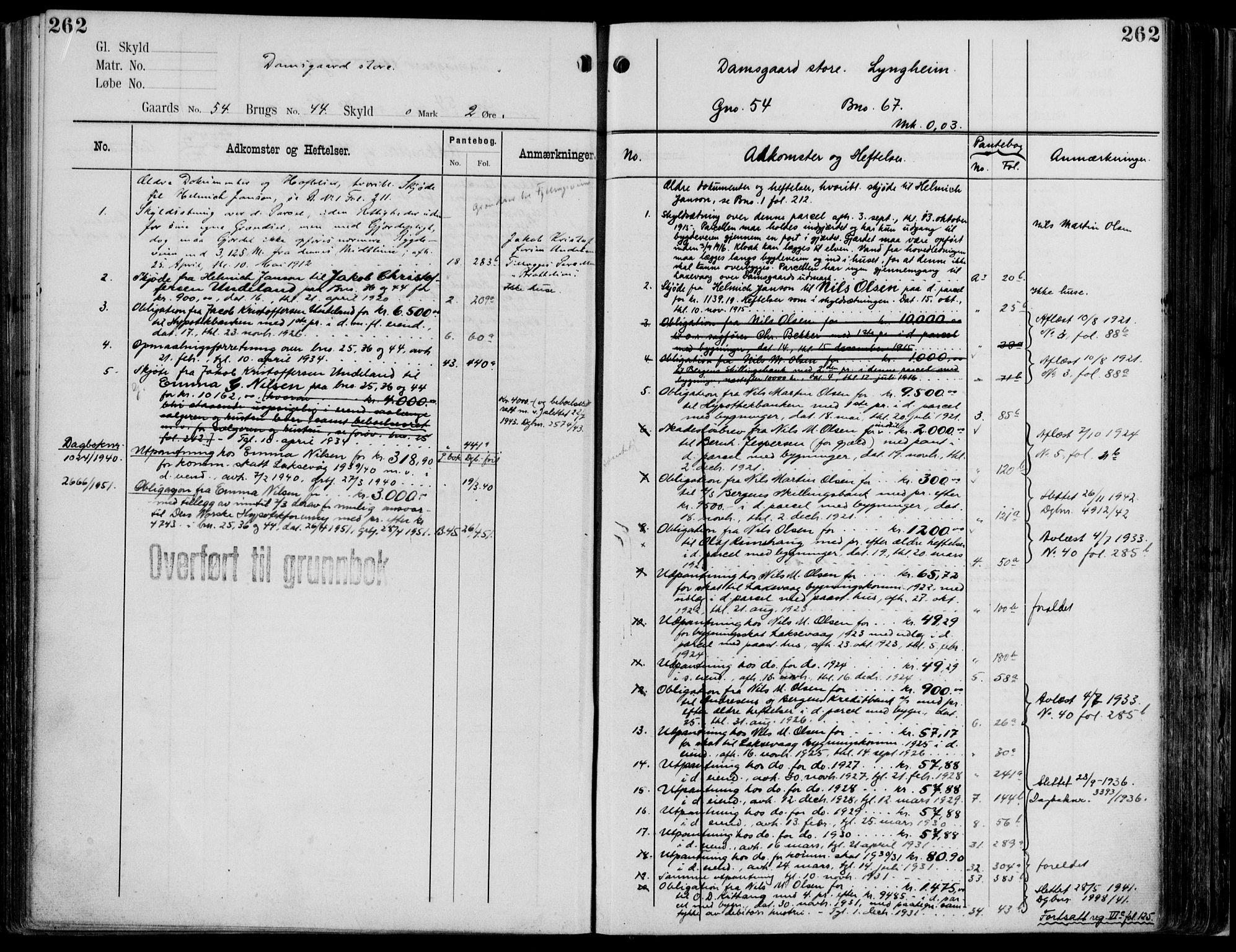 Midhordland sorenskriveri, AV/SAB-A-3001/1/G/Ga/Gab/L0114: Mortgage register no. II.A.b.114, p. 262