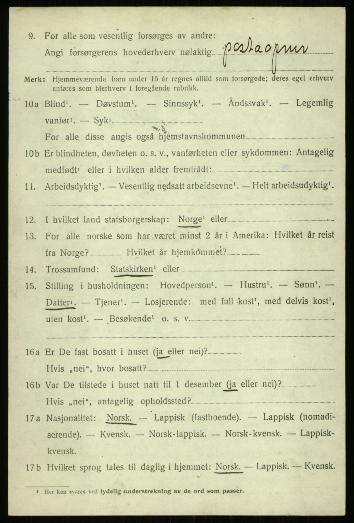 SATØ, 1920 census for Ibestad, 1920, p. 12914