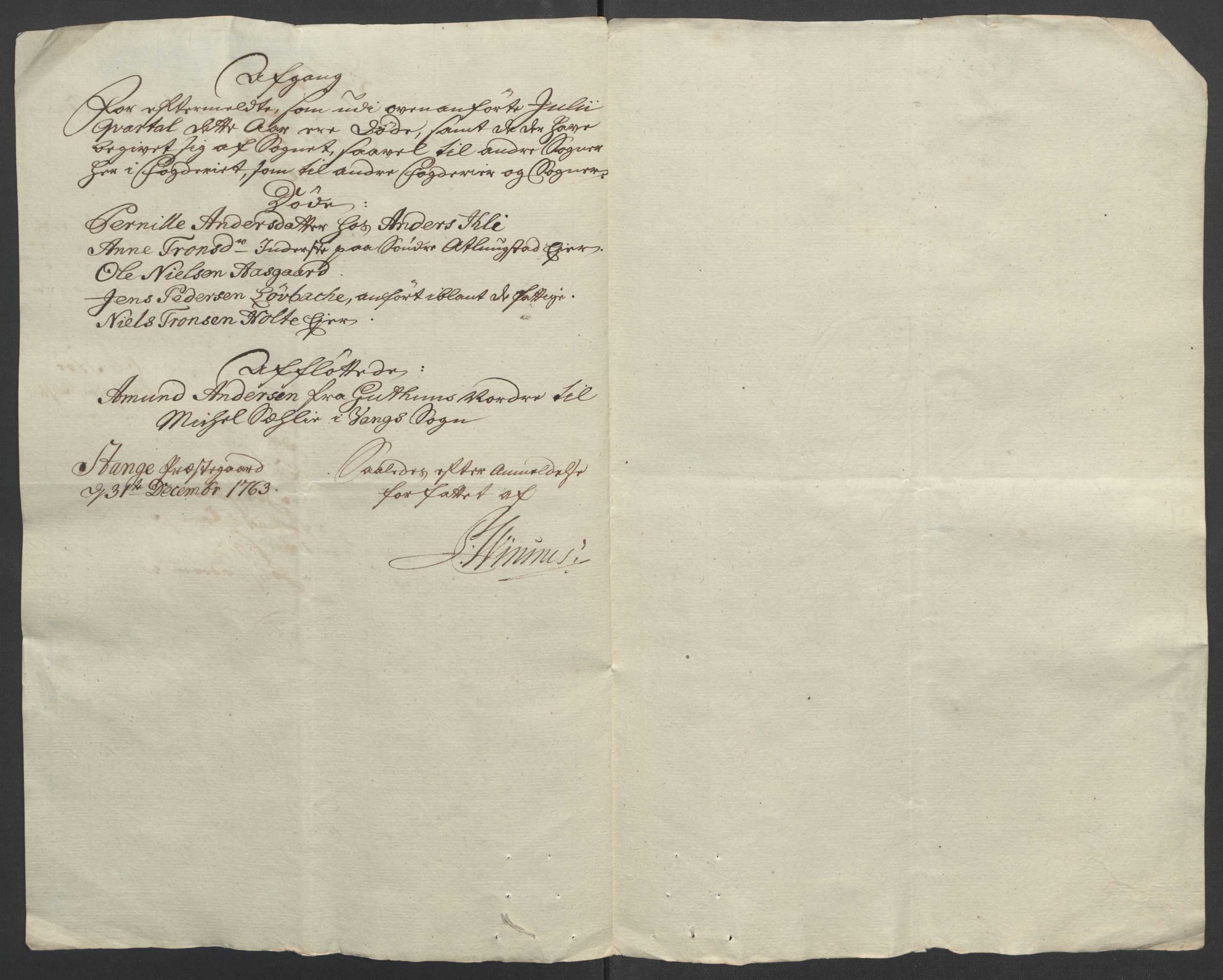 Rentekammeret inntil 1814, Reviderte regnskaper, Fogderegnskap, AV/RA-EA-4092/R16/L1147: Ekstraskatten Hedmark, 1763-1764, p. 84