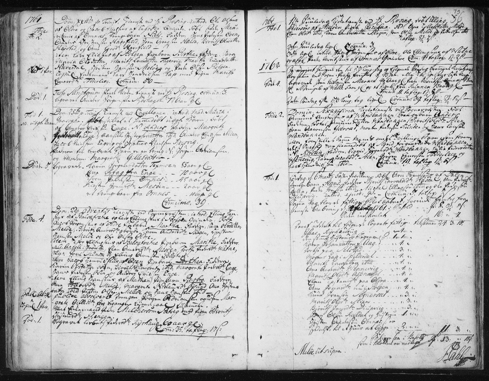 Ministerialprotokoller, klokkerbøker og fødselsregistre - Nordland, AV/SAT-A-1459/841/L0587: Parish register (official) no. 841A02 /2, 1760-1776, p. 73