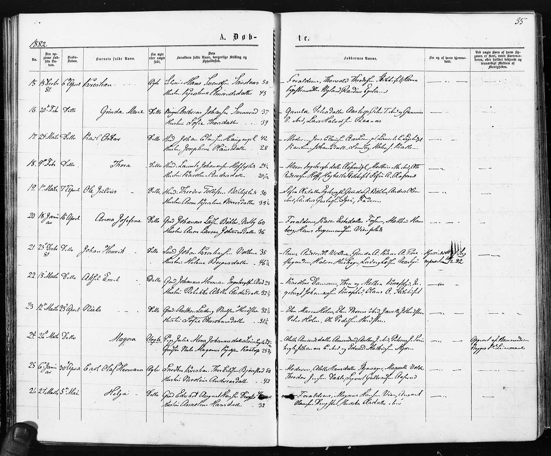 Spydeberg prestekontor Kirkebøker, AV/SAO-A-10924/F/Fa/L0007: Parish register (official) no. I 7, 1875-1885, p. 35