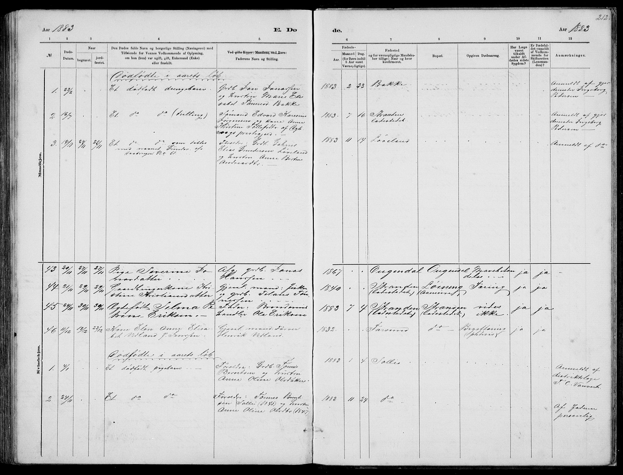 Sokndal sokneprestkontor, SAST/A-101808: Parish register (copy) no. B 4, 1880-1891, p. 212