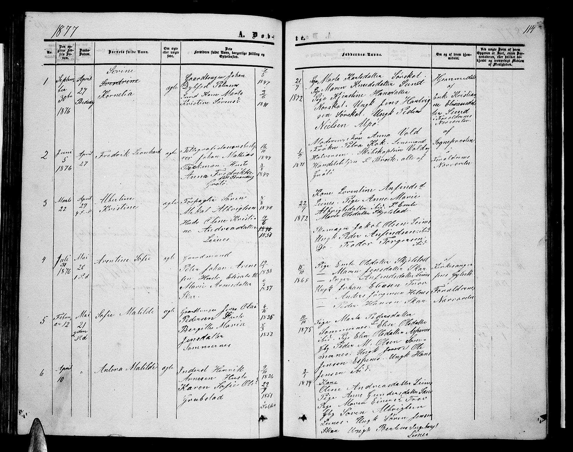 Ministerialprotokoller, klokkerbøker og fødselsregistre - Nordland, AV/SAT-A-1459/857/L0827: Parish register (copy) no. 857C02, 1852-1879, p. 114