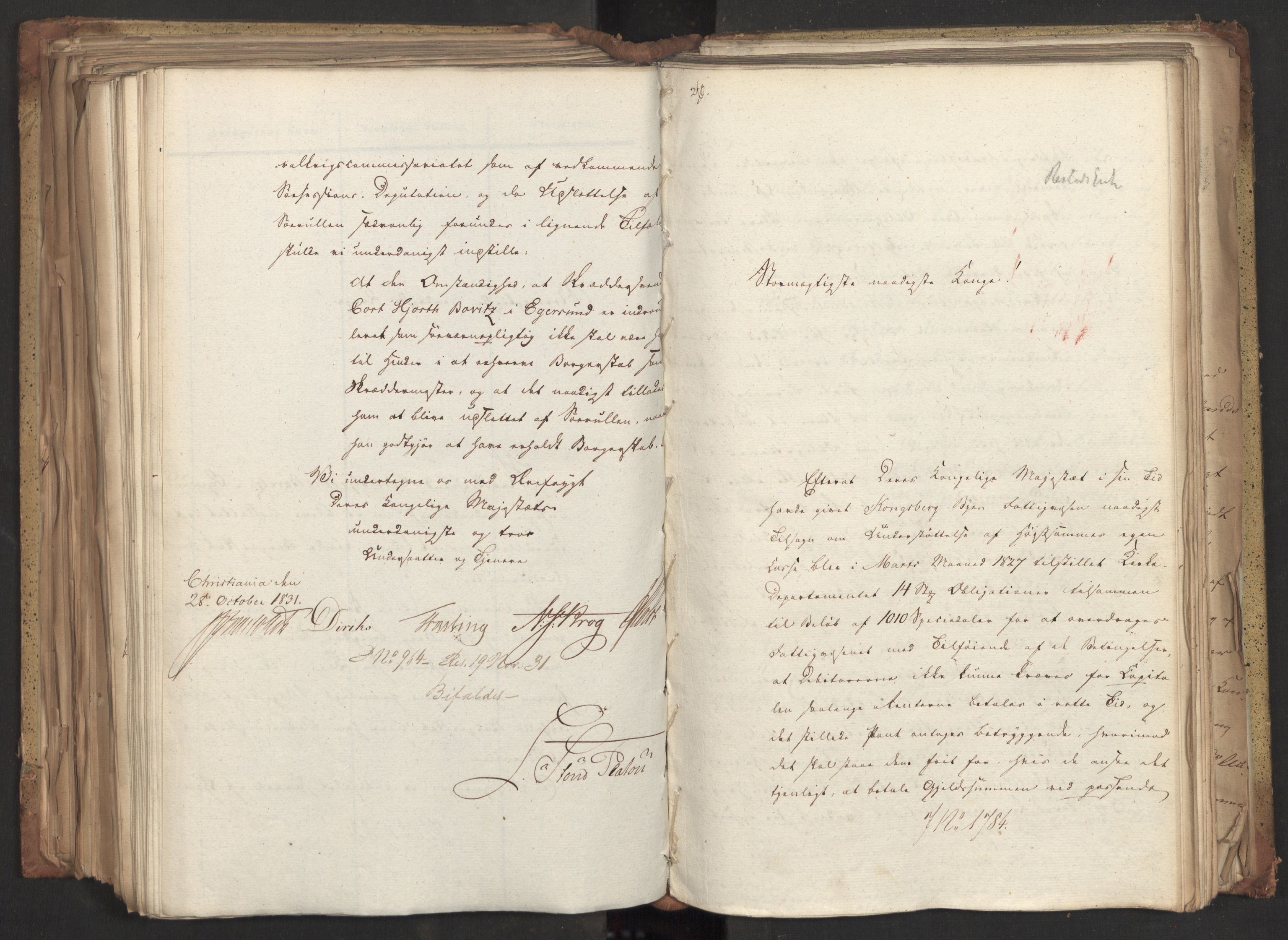 Statsrådsavdelingen i Stockholm, AV/RA-S-1003/D/Da/L0074: Regjeringsinnstillinger nr. 1700-1839, 1831, p. 289
