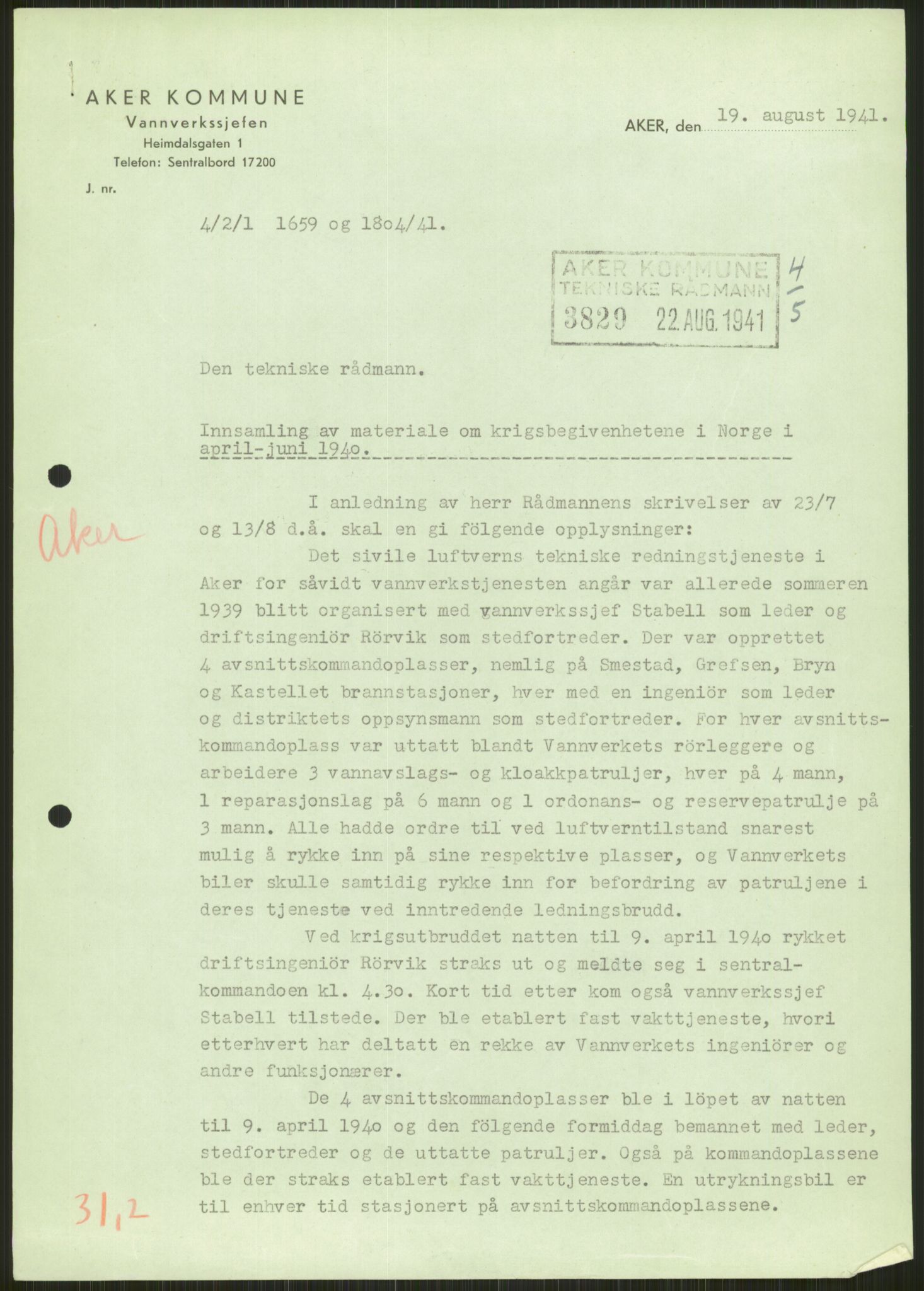 Forsvaret, Forsvarets krigshistoriske avdeling, AV/RA-RAFA-2017/Y/Ya/L0013: II-C-11-31 - Fylkesmenn.  Rapporter om krigsbegivenhetene 1940., 1940, p. 283