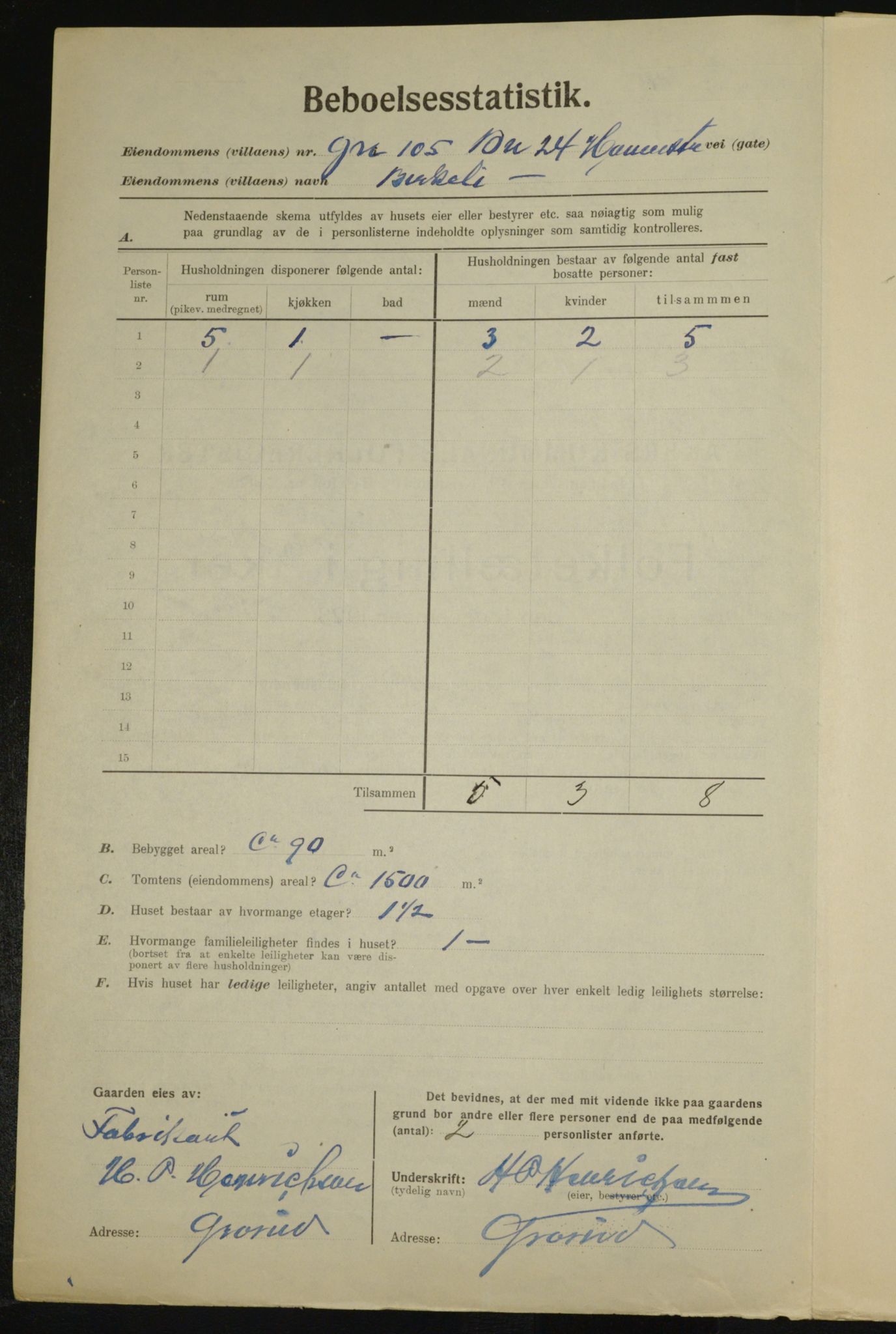 , Municipal Census 1923 for Aker, 1923, p. 25576