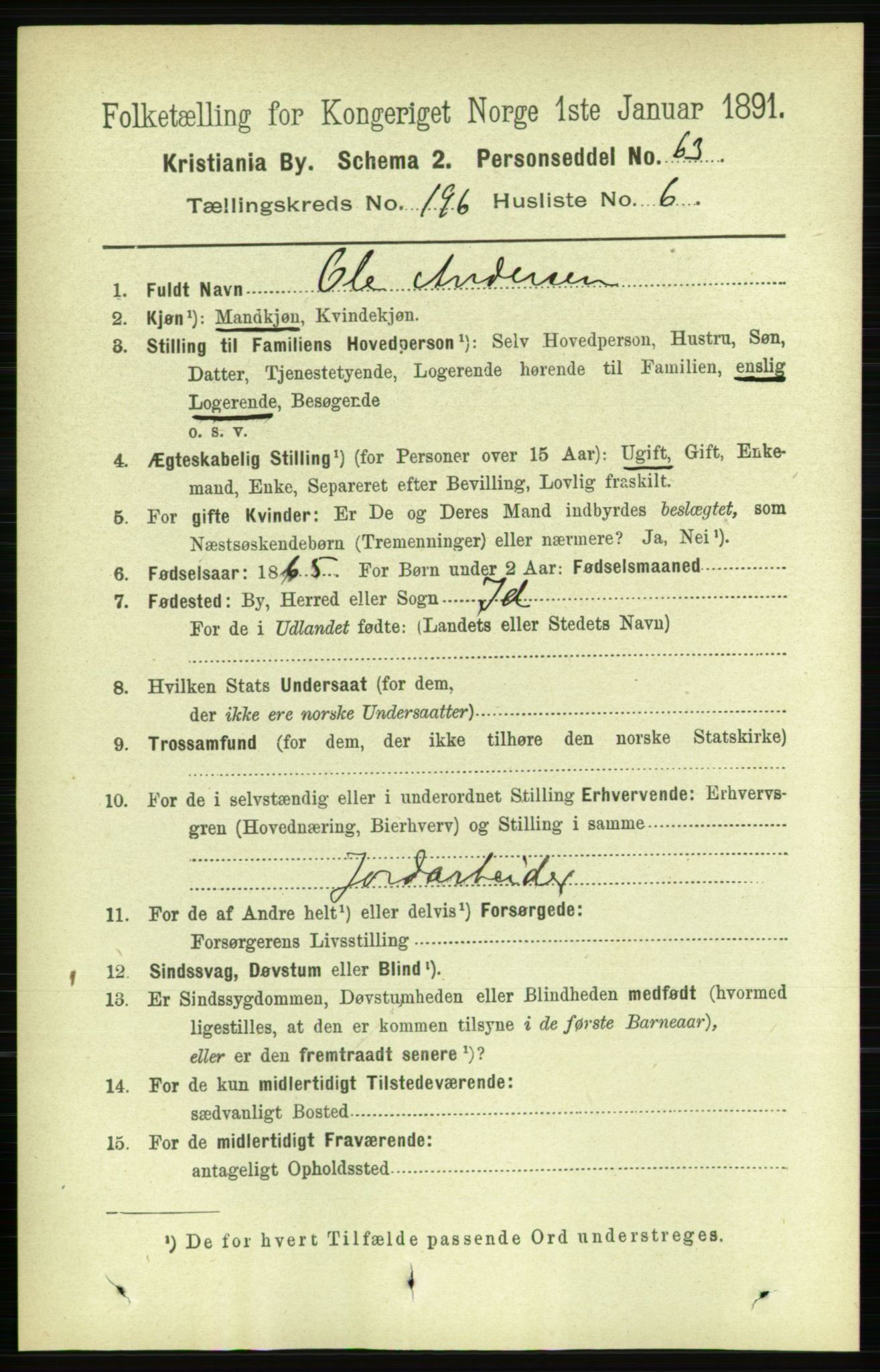 RA, 1891 census for 0301 Kristiania, 1891, p. 118442