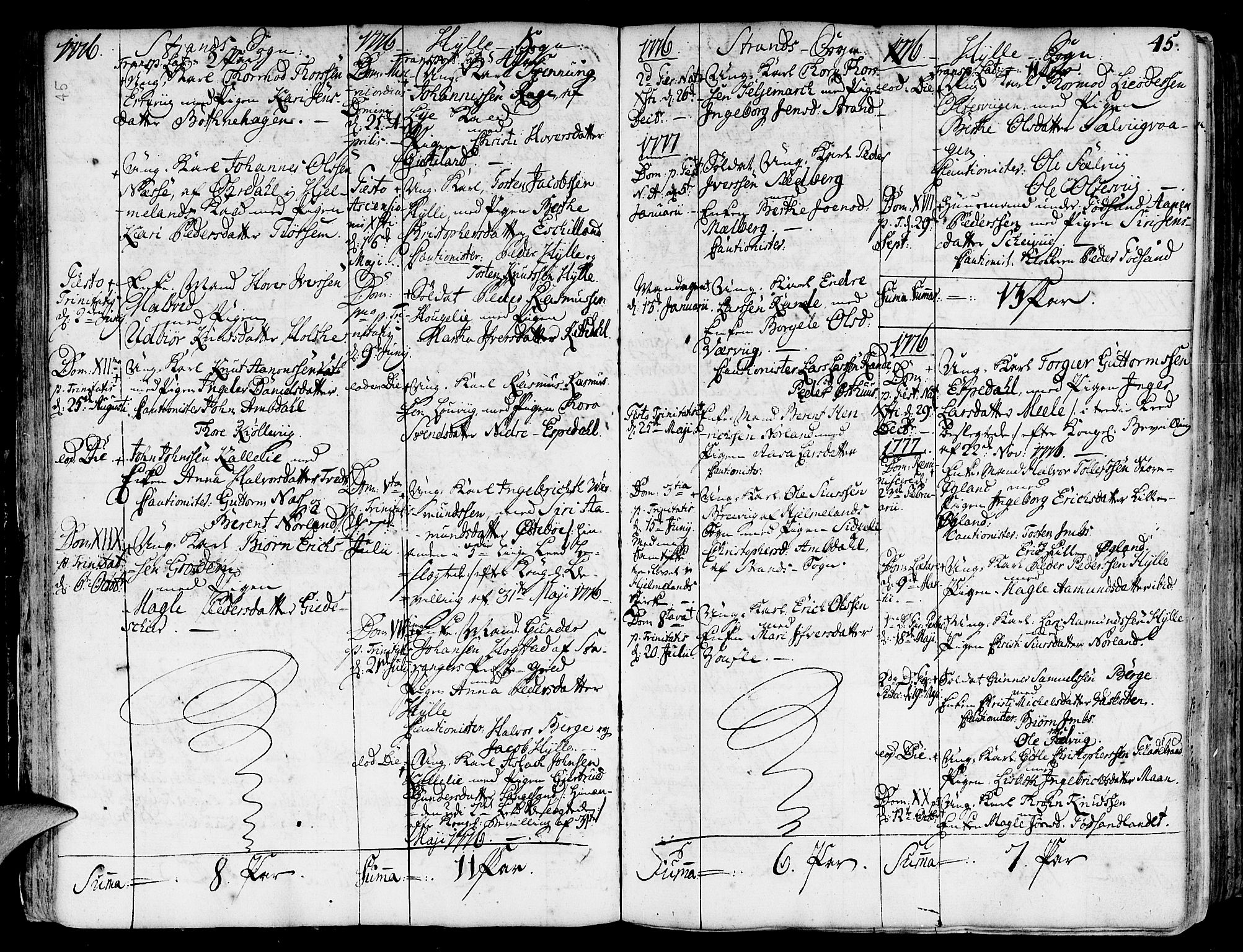 Strand sokneprestkontor, SAST/A-101828/H/Ha/Haa/L0003: Parish register (official) no. A 3, 1769-1816, p. 45