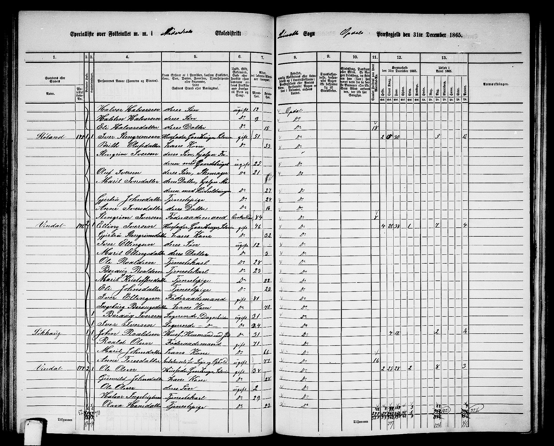 RA, 1865 census for Oppdal, 1865, p. 90