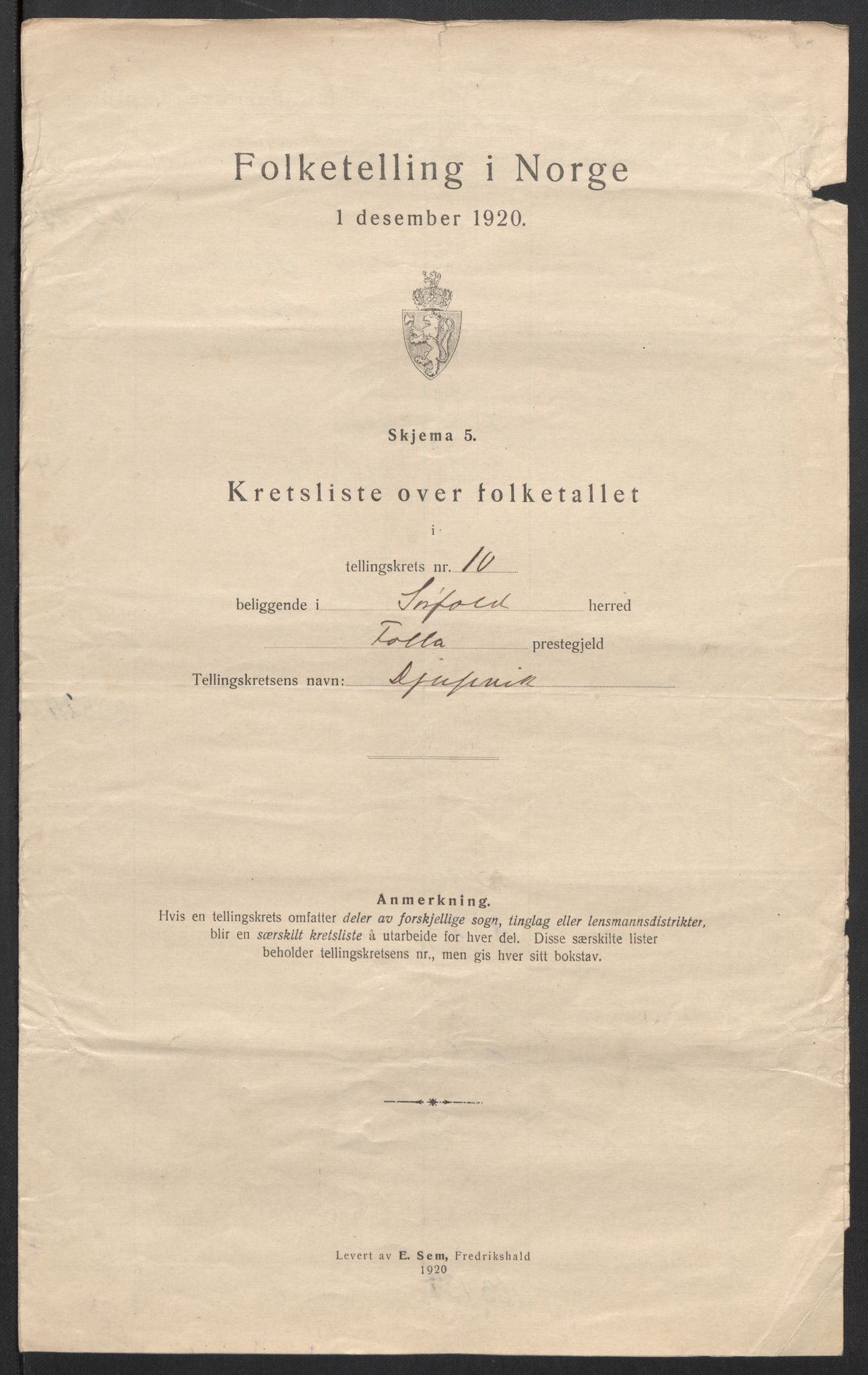 SAT, 1920 census for Sørfold, 1920, p. 33