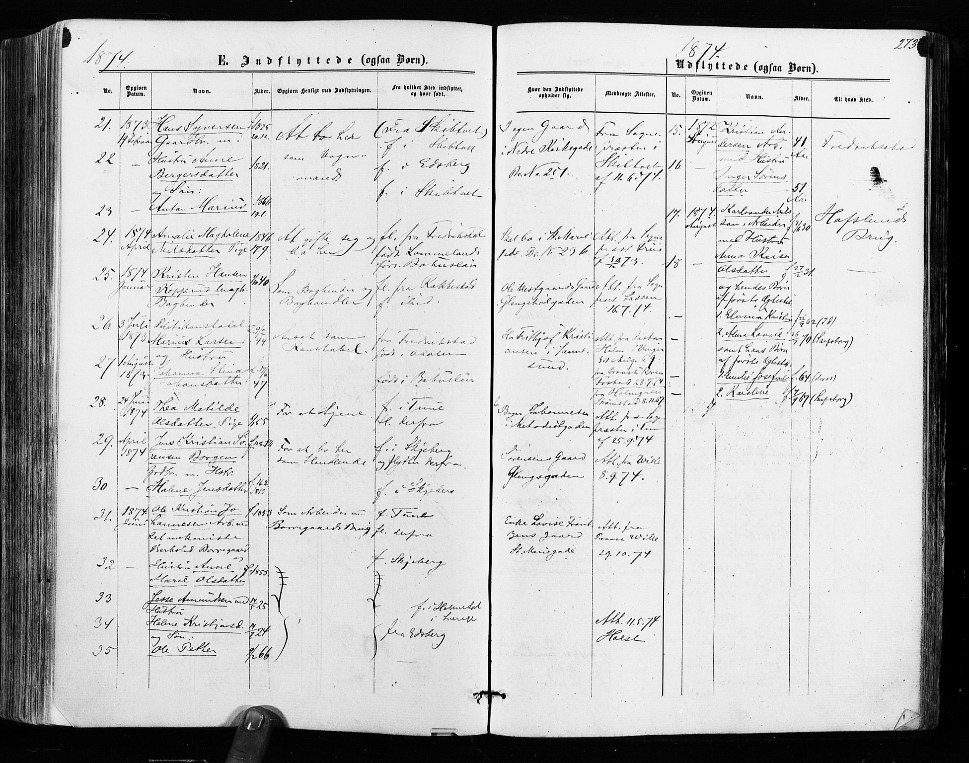 Sarpsborg prestekontor Kirkebøker, AV/SAO-A-2006/F/Fa/L0002: Parish register (official) no. 2, 1869-1877, p. 273