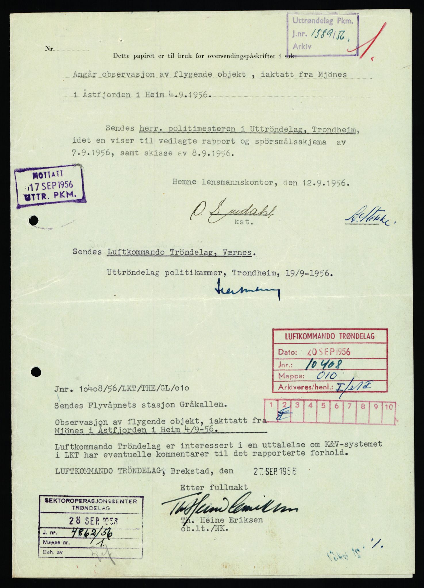 Forsvaret, Luftforsvarets overkommando/Luftforsvarsstaben, AV/RA-RAFA-2246/1/D/Da/L0124/0001: -- / UFO OVER NORSK TERRITORIUM, 1954-1970, p. 98