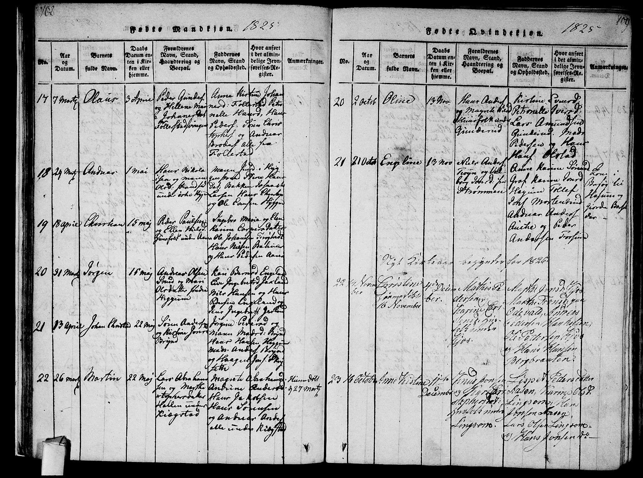 Røyken kirkebøker, AV/SAKO-A-241/F/Fa/L0004: Parish register (official) no. 4, 1814-1832, p. 108-109