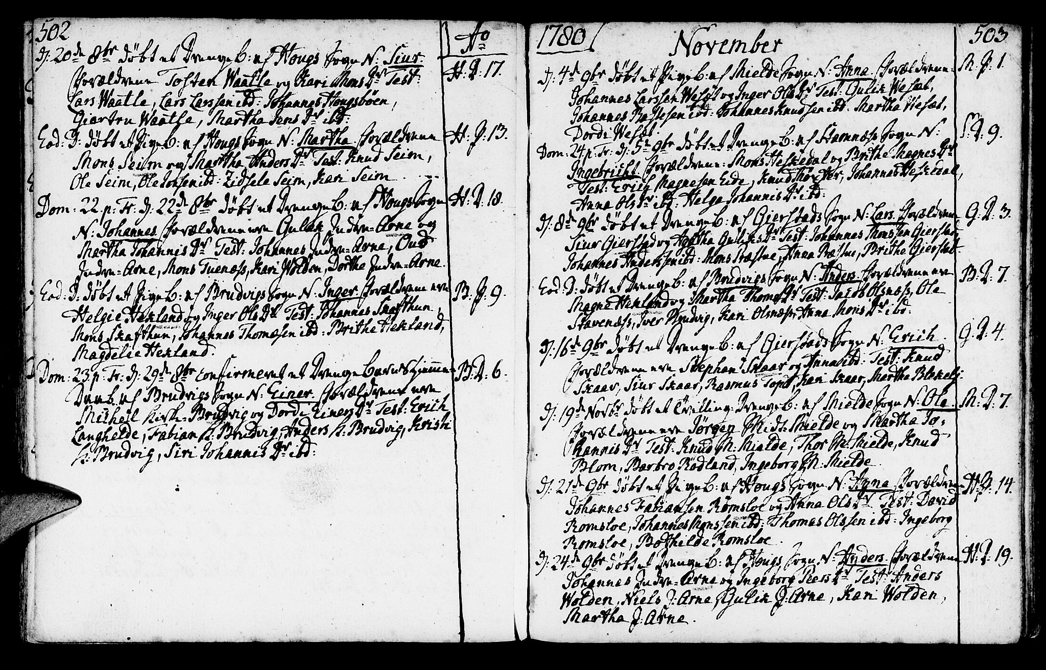 Haus sokneprestembete, AV/SAB-A-75601/H/Haa: Parish register (official) no. A 9, 1767-1781, p. 502-503