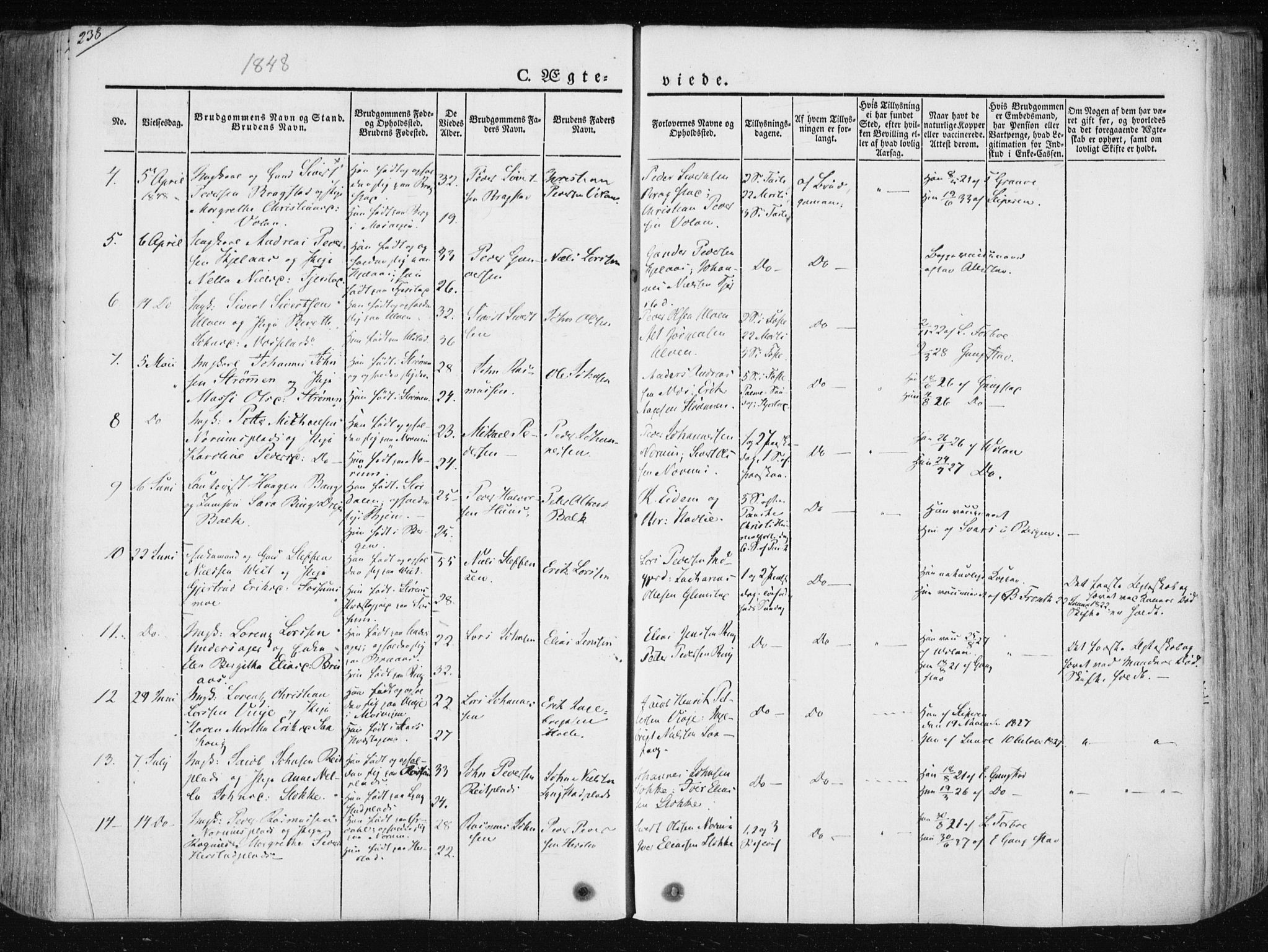 Ministerialprotokoller, klokkerbøker og fødselsregistre - Nord-Trøndelag, SAT/A-1458/730/L0280: Parish register (official) no. 730A07 /1, 1840-1854, p. 238