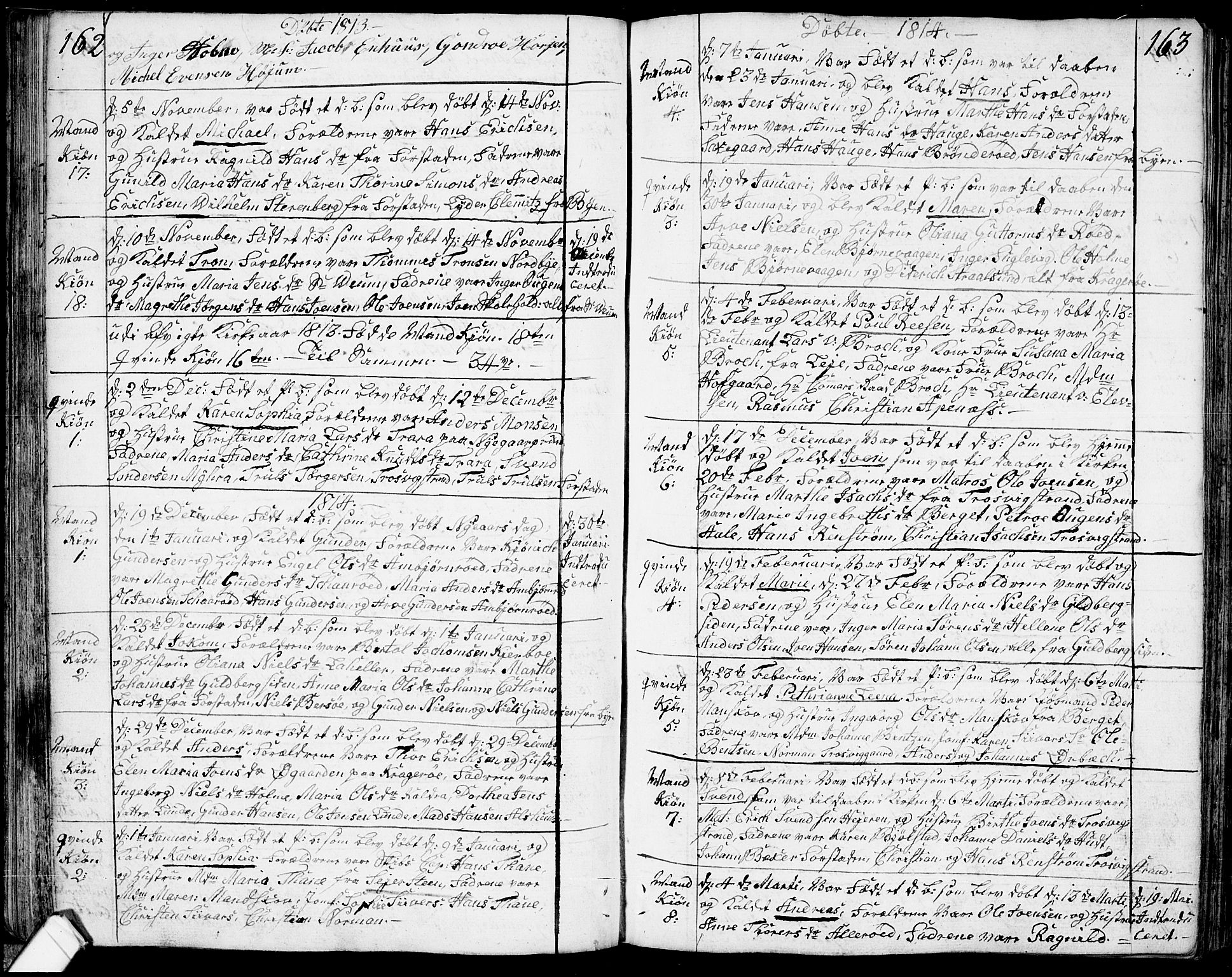 Glemmen prestekontor Kirkebøker, SAO/A-10908/F/Fa/L0003: Parish register (official) no. 3, 1803-1815, p. 162-163