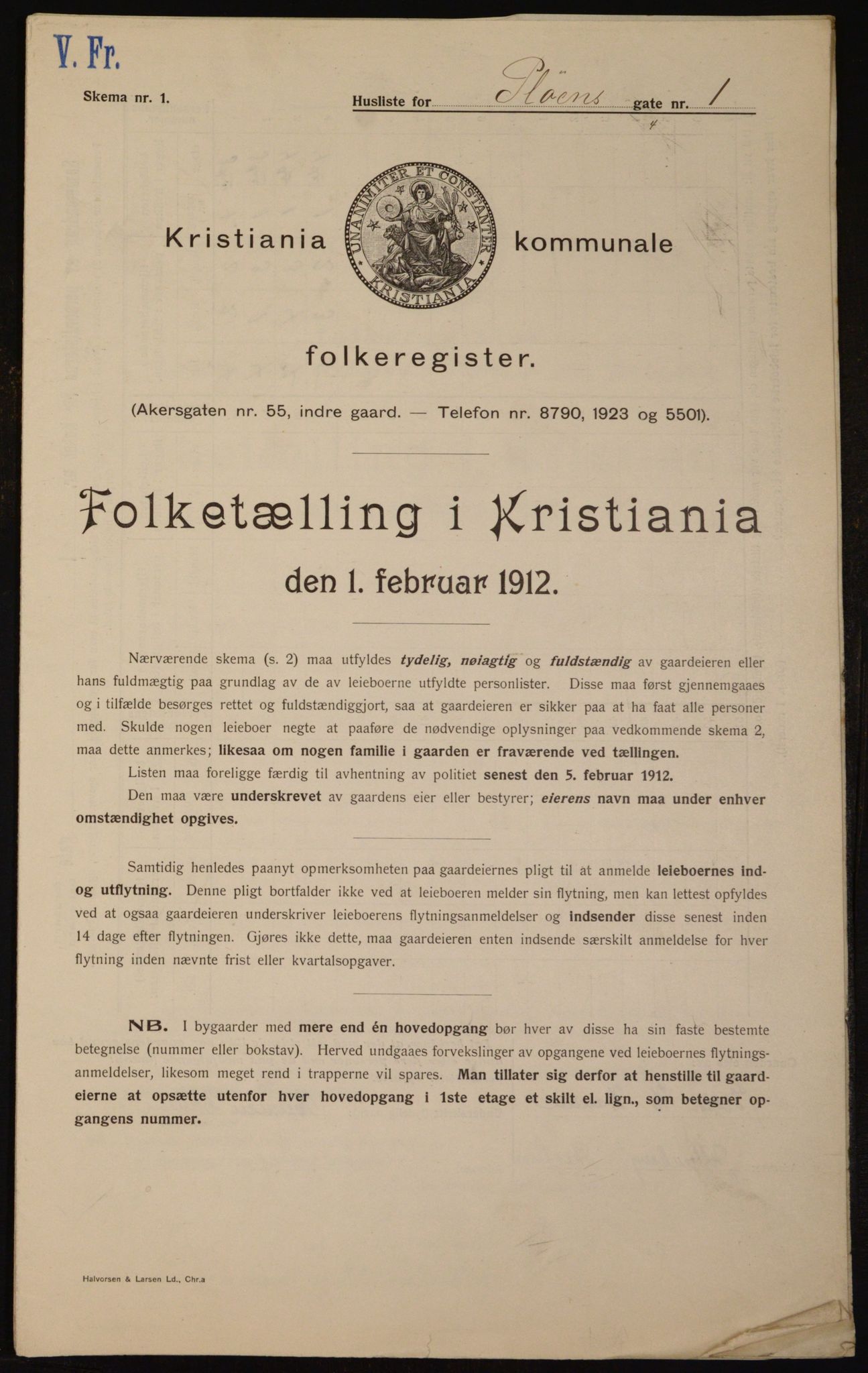 OBA, Municipal Census 1912 for Kristiania, 1912, p. 81380
