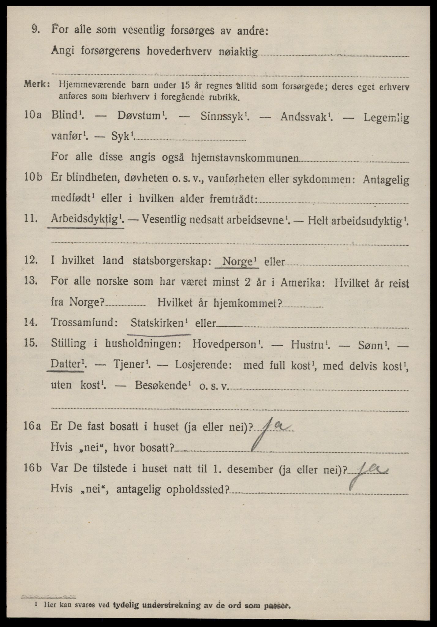 SAT, 1920 census for Borgund, 1920, p. 5999