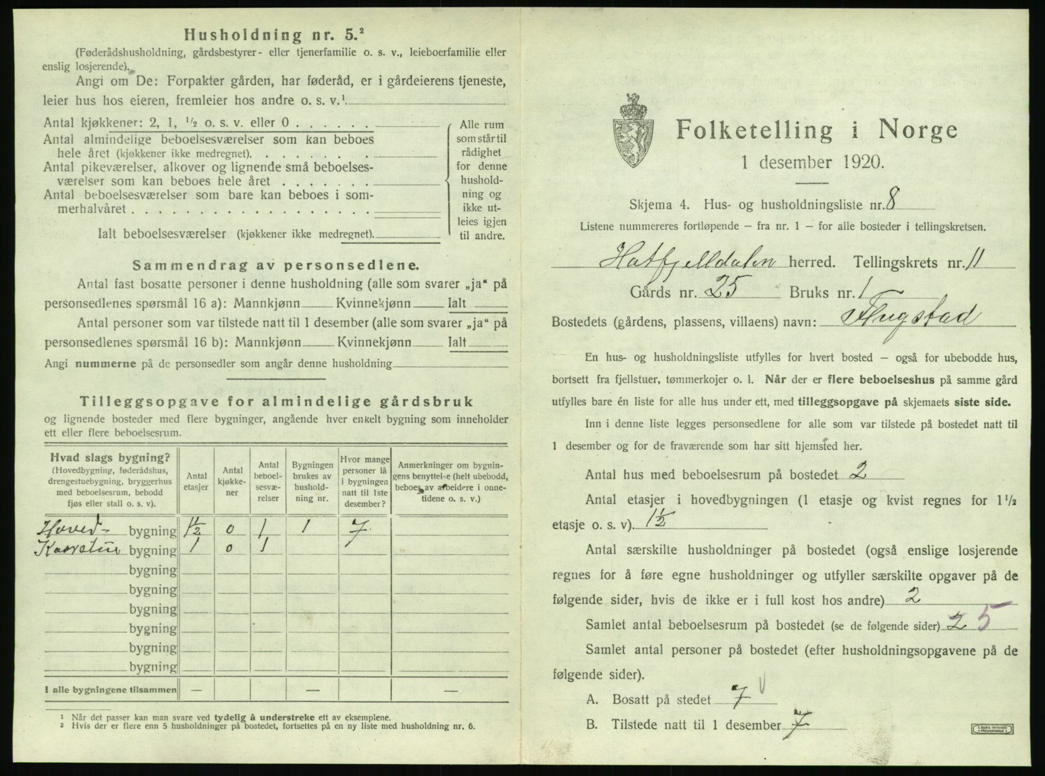 SAT, 1920 census for Hattfjelldal, 1920, p. 352