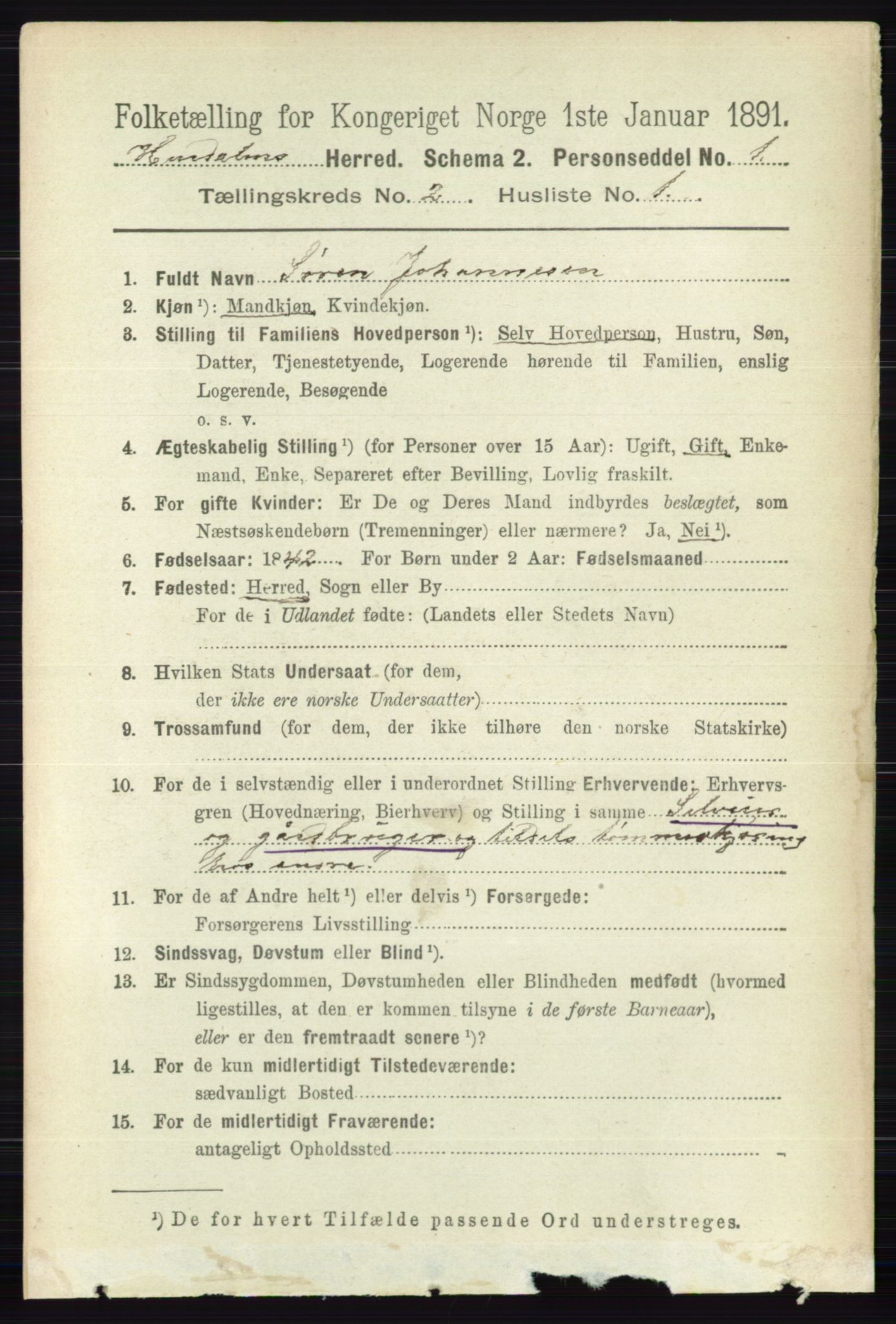 RA, 1891 census for 0239 Hurdal, 1891, p. 524