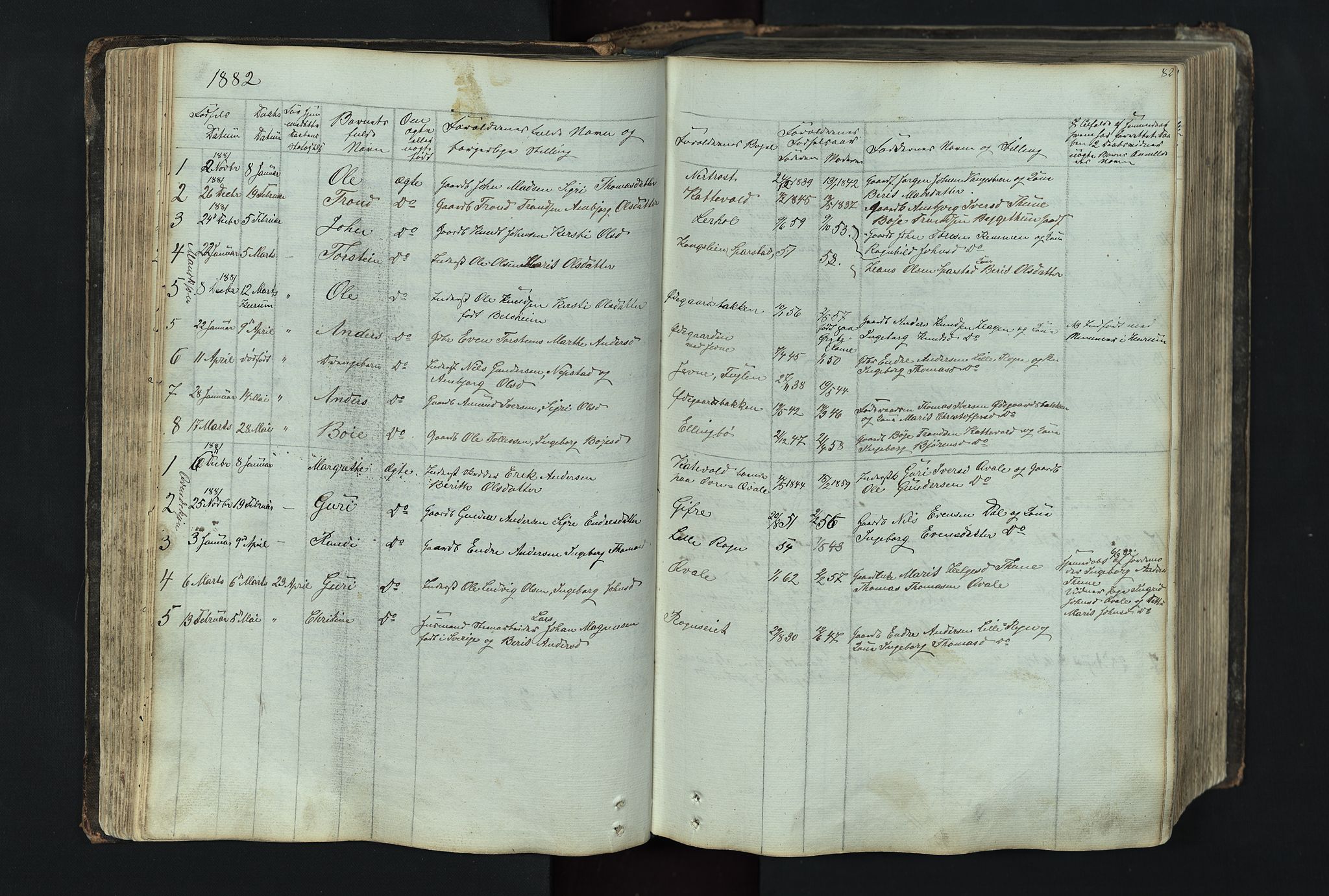 Vang prestekontor, Valdres, SAH/PREST-140/H/Hb/L0004: Parish register (copy) no. 4, 1835-1892, p. 82