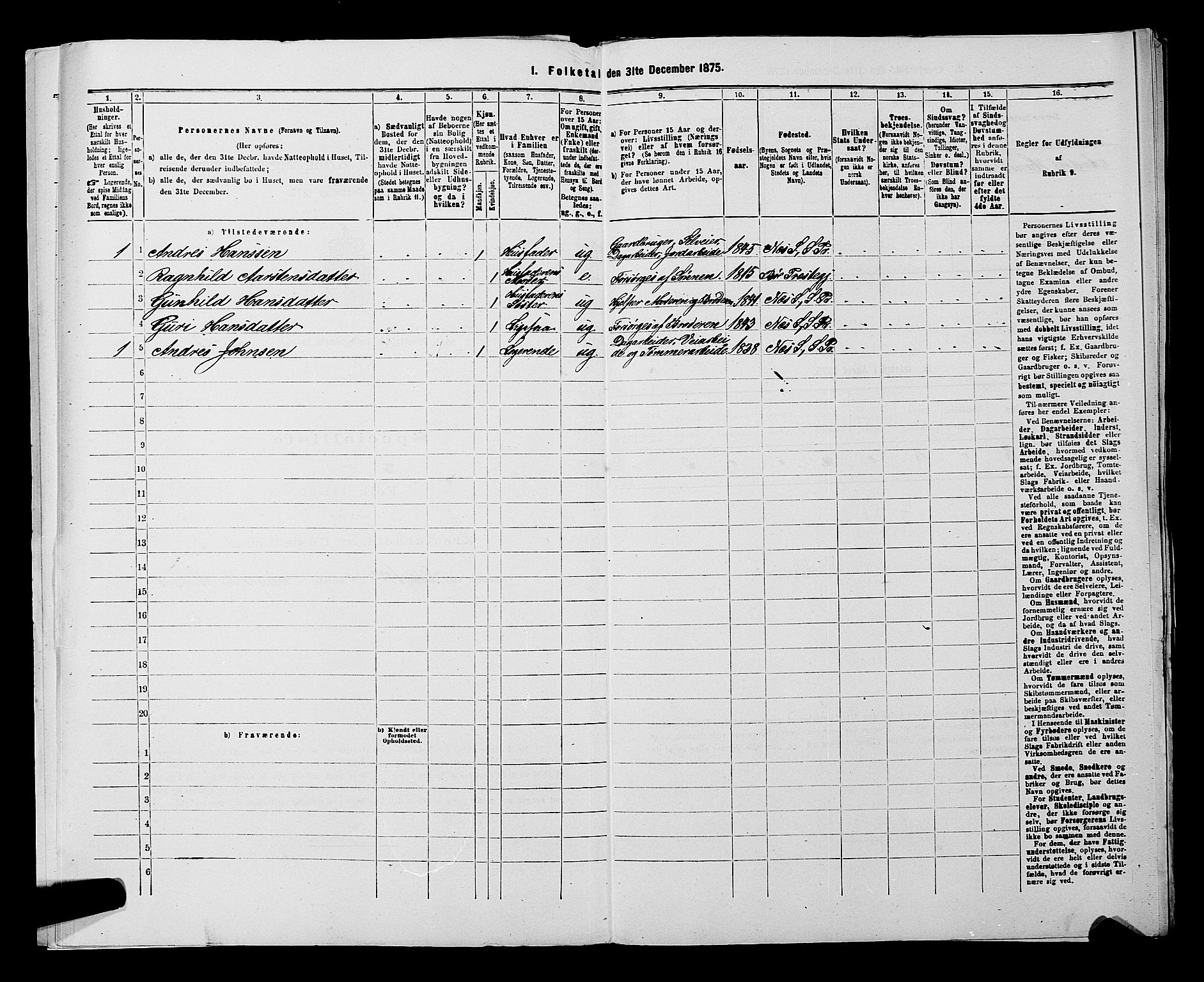 SAKO, 1875 census for 0822P Sauherad, 1875, p. 1496