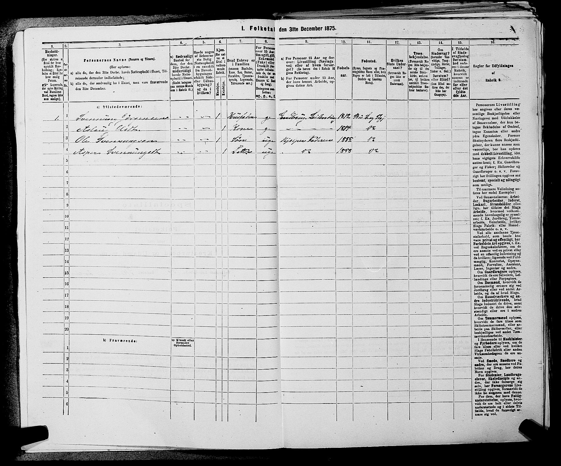 SAKO, 1875 census for 0821P Bø, 1875, p. 140