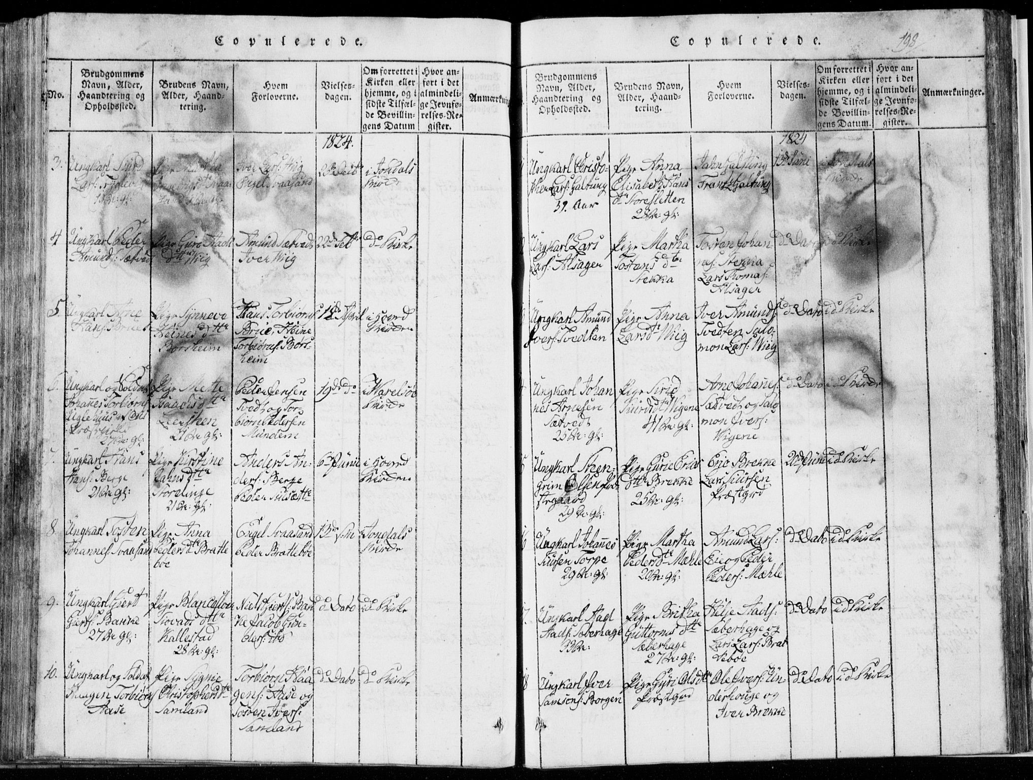 Strandebarm sokneprestembete, SAB/A-78401/H/Hab: Parish register (copy) no. A  1, 1816-1826, p. 198